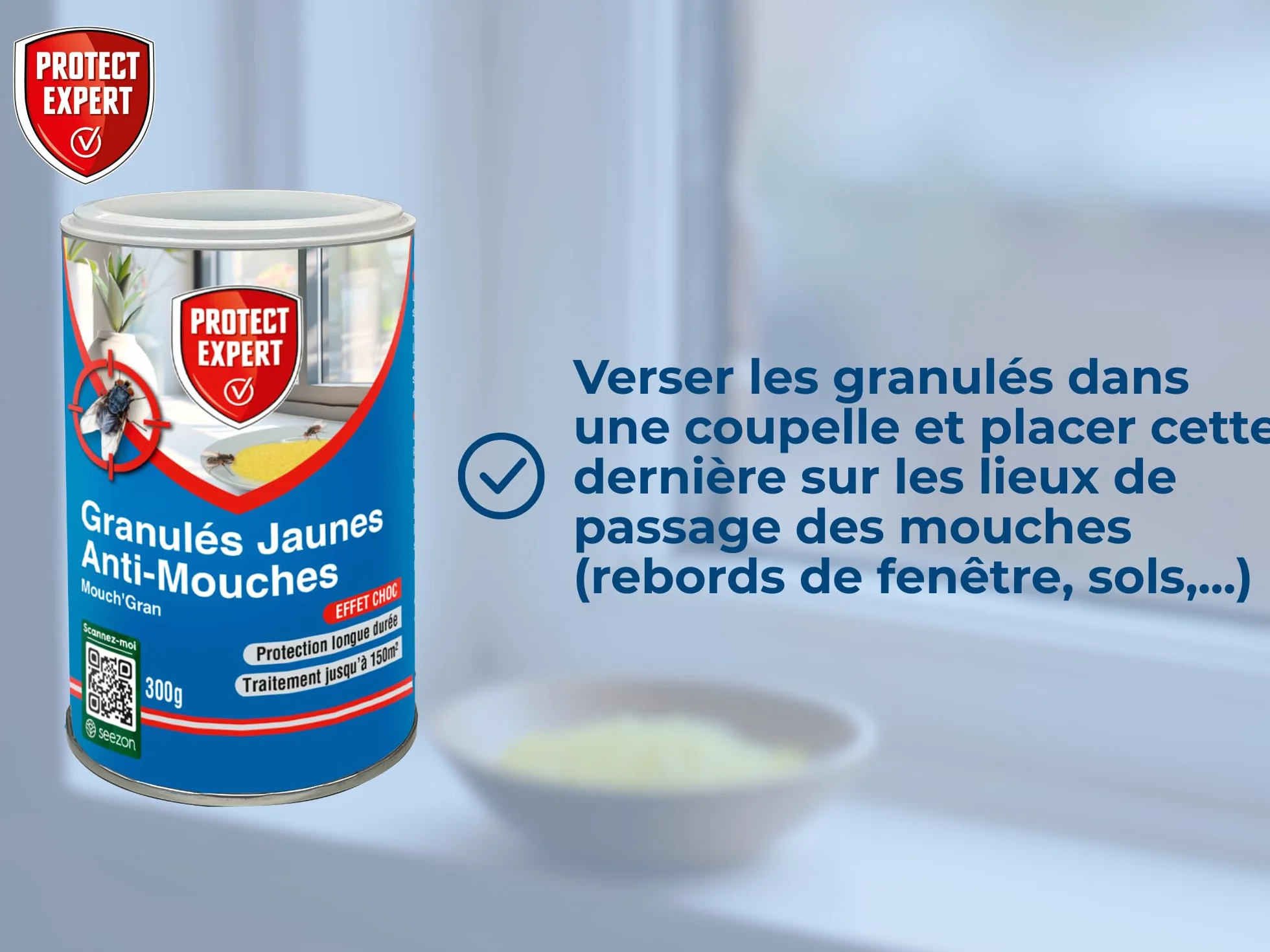 Protect Expert Granulés Anti Mouches 300g - Très Forte Appétence - Efficacité Rapide - Spécial Infestation