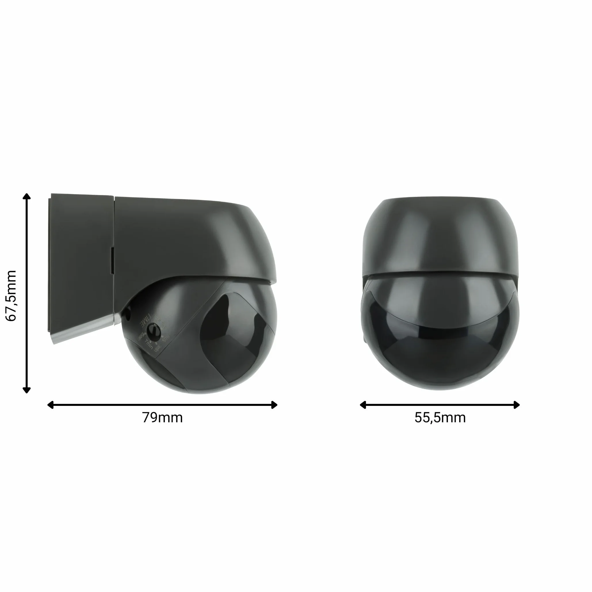 SEBSON Detecteur de Mouvement Exterieur Montage en Saillie - Adapté à LED, Programmable, Rotatif - Portée 12m/180°, 3m/360° (2 Capteurs Infrarouges)