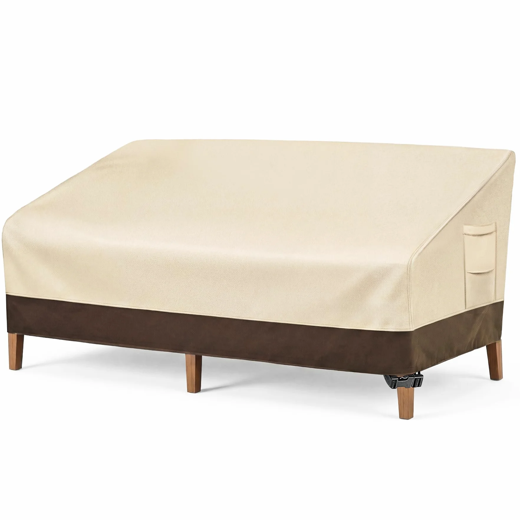 Vailge Housse de canapé de terrasse imperméable 3 places pour extérieur avec ventilation poignée beige marron