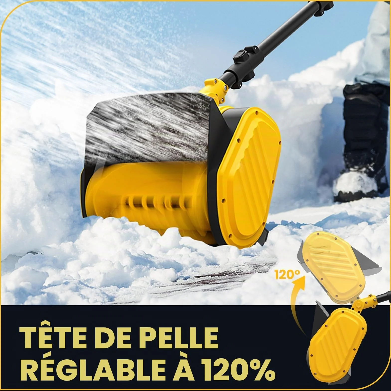 Souffleuse À Neige sans Fil 20V 28 cm 2400 TR/Min 3000 mAh