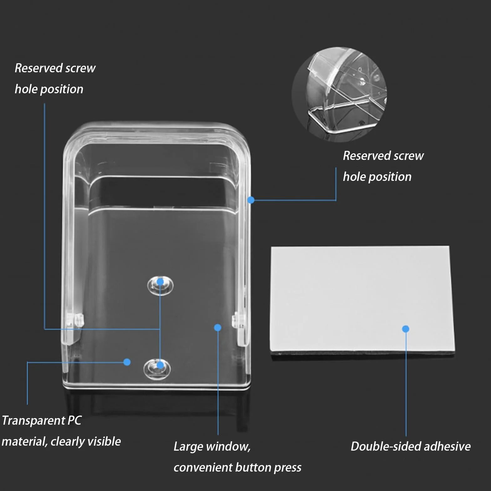 Housse de protection imperméable pour sonnette extérieure 9,7 x 6,4 cm transparente
