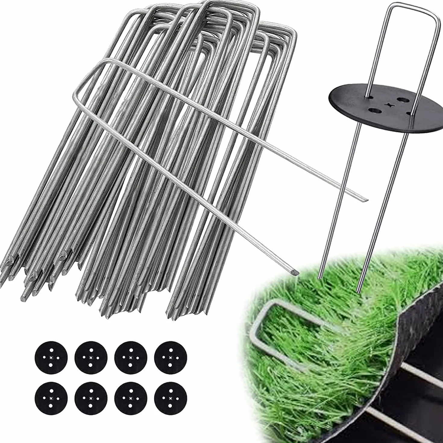 EDIESI Sardines de Fixation Acier 150x40x3mm 50 Pièces pour Jardin, Paillis, Gazon Artificiel
