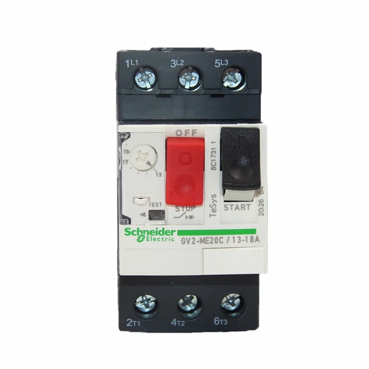 Bouton de disjoncteur magnétique thermique de moteur 3P GV2ME20C, interrupteur de Protection du moteur, réglage de la plage de courant 13-18A 100KA, 1 pièce