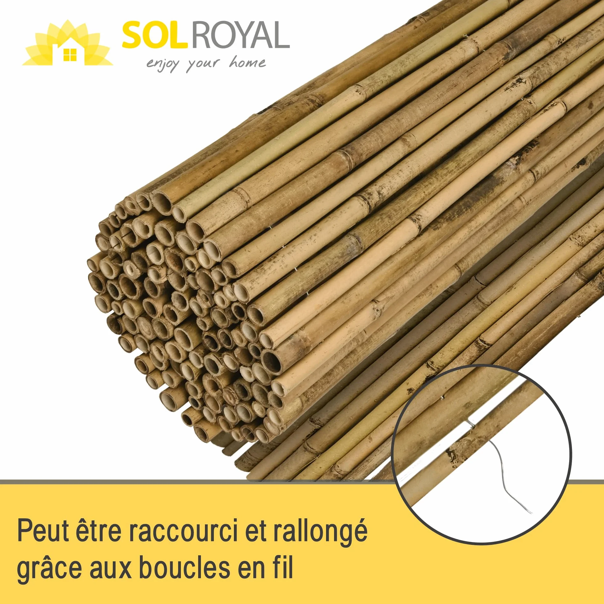 Sol Vision B38 180x250 cm FSC Brise Vue Balcon Jardin Pare Soleil Naturel Robuste
