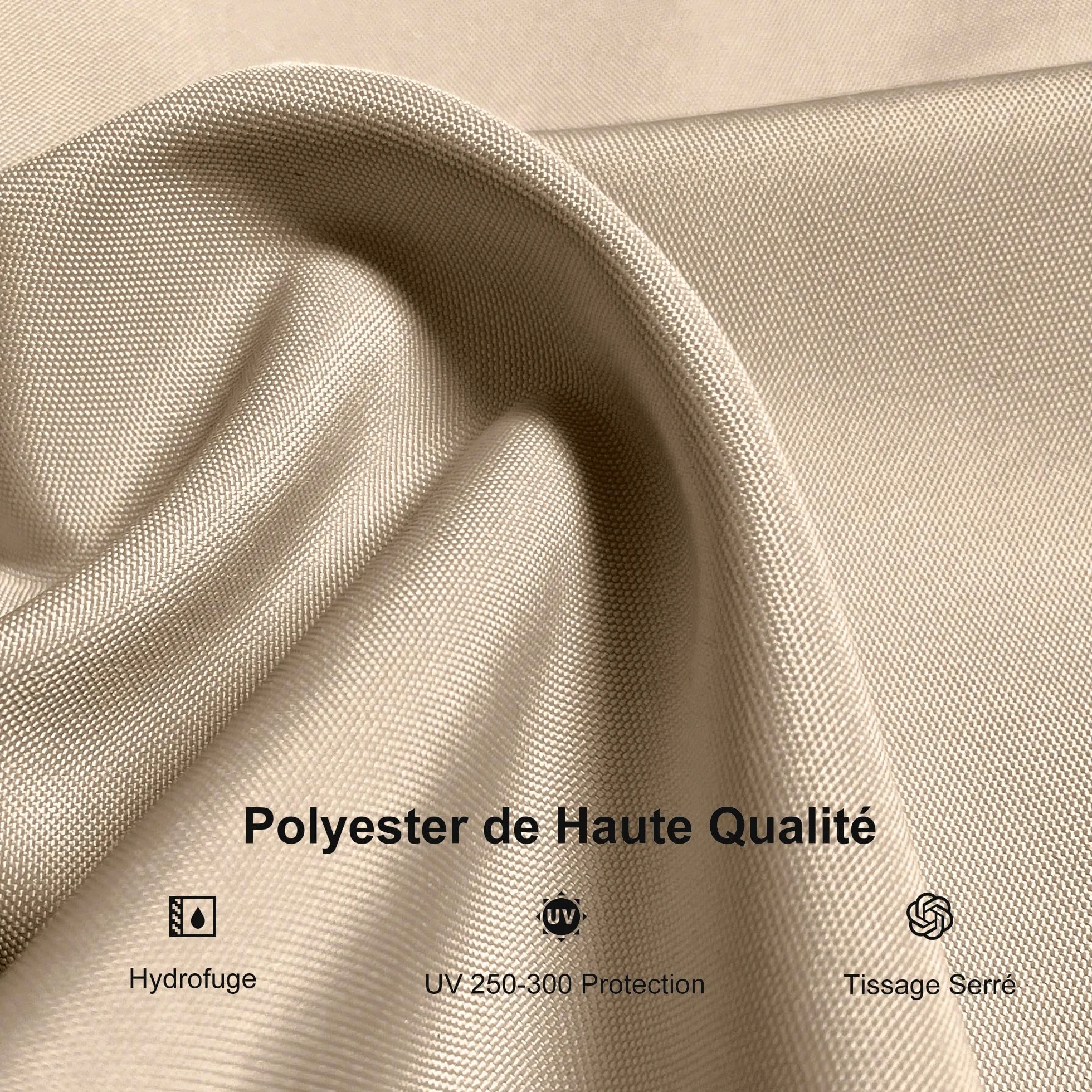 PURPLE LEAF Housse pour Parasol de Jardin 281 x 61 cm UV Résistant avec Bâton Zip Beige