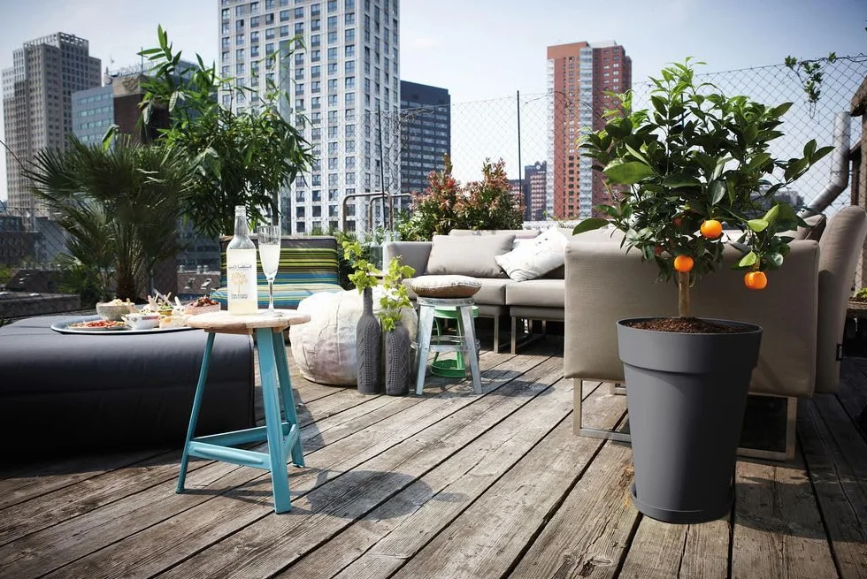 Elho Loft Urban Soucoupe Ronde Anthracite 48 x 48 x 5 cm