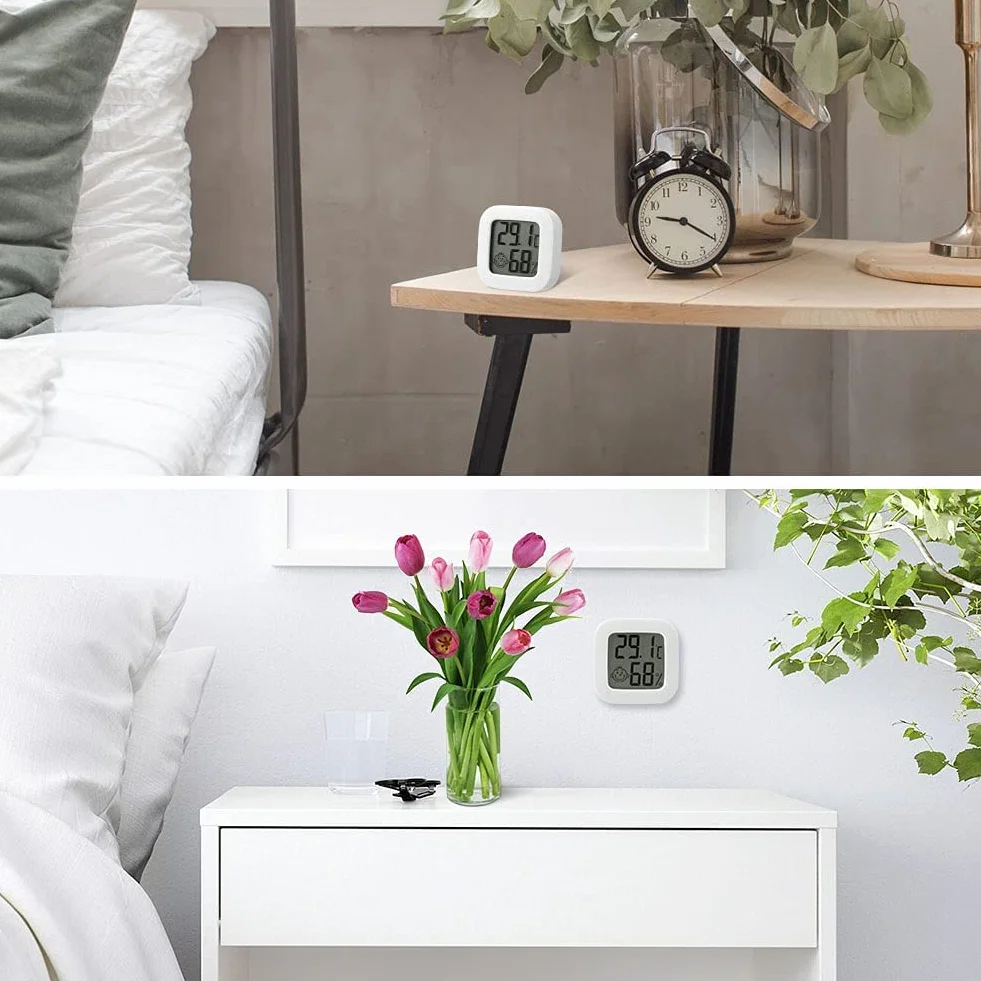 Flintronic Thermomètre Hygromètre Intérieur 2PCS, Mini Digital Haute Précision Moniteur Température Humidité