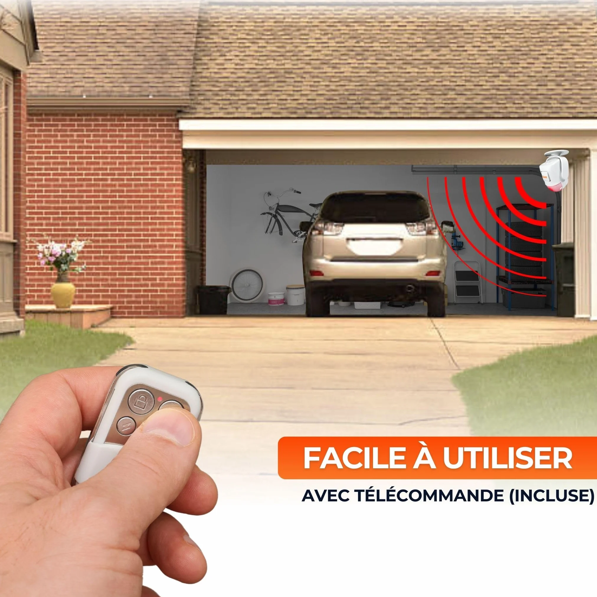 tiiwee X4 Détecteur de Mouvement et Alarme à Sirène - Sirène 120 DB - Système d'Alarme Antivol avec Télécommande - Extensible - à Utiliser dans la Maison, Le Garage, Le Jardin et l'Abri de Jardin