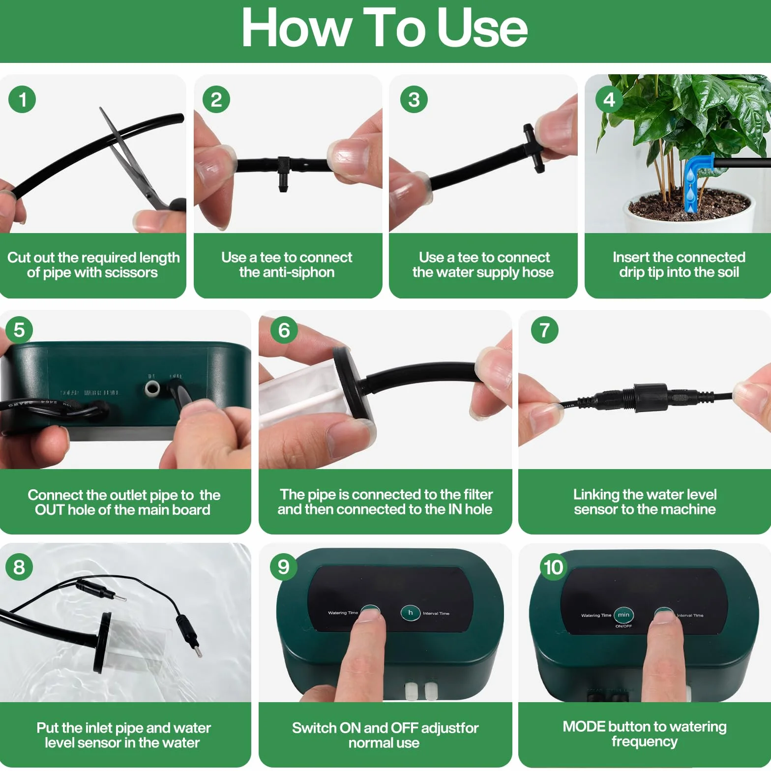 Kit D'irrigation Goutte à Goutte Automatique Solaire, Système Arrosage Jardin avec Tuyau 35M