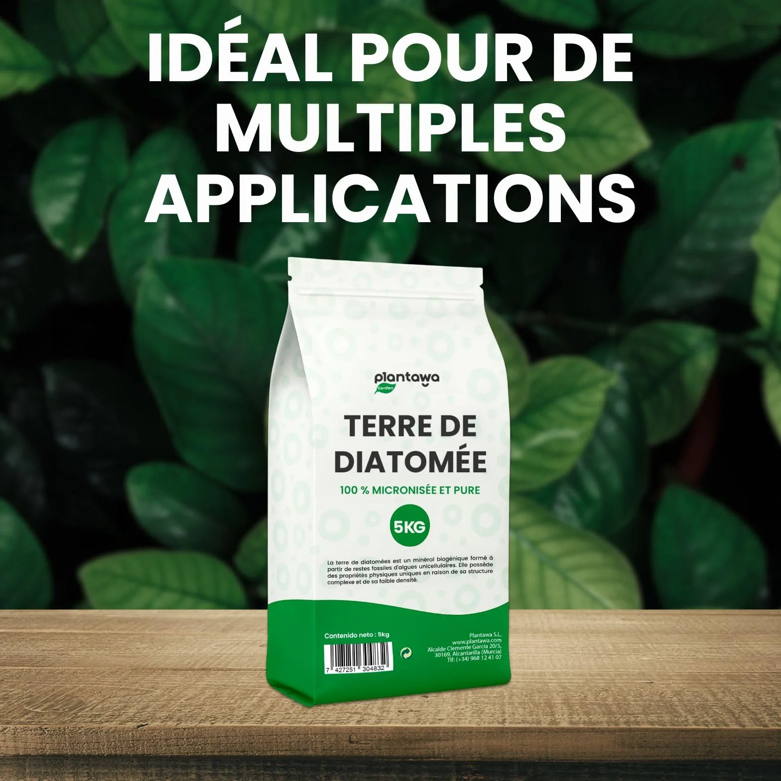 Terre de Diatomée 5Kg 100% Naturelle Non Calcinée Poudre Ultrafine Blanche Pure