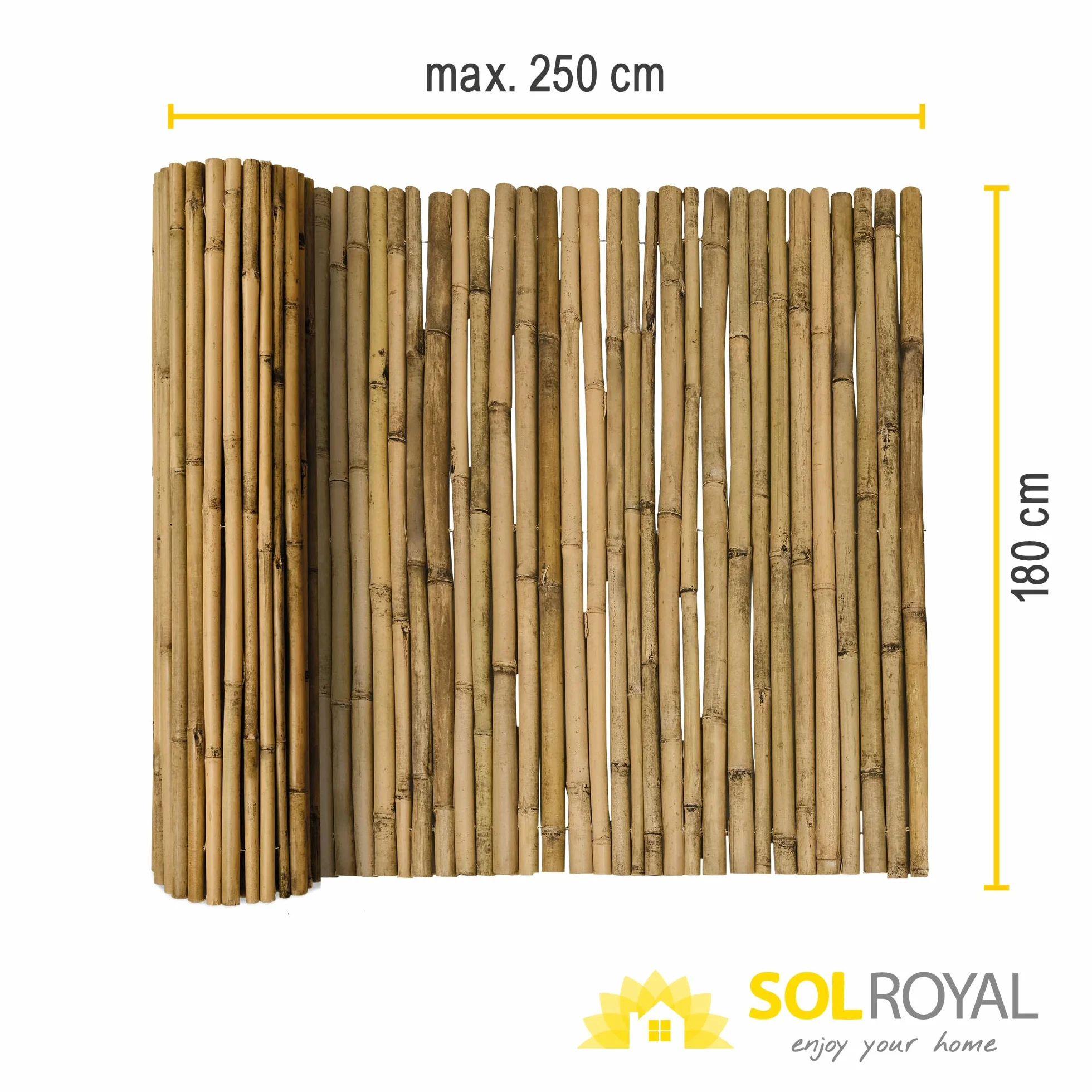 Sol Vision B38 180x250 cm FSC Brise Vue Balcon Jardin Pare Soleil Naturel Robuste
