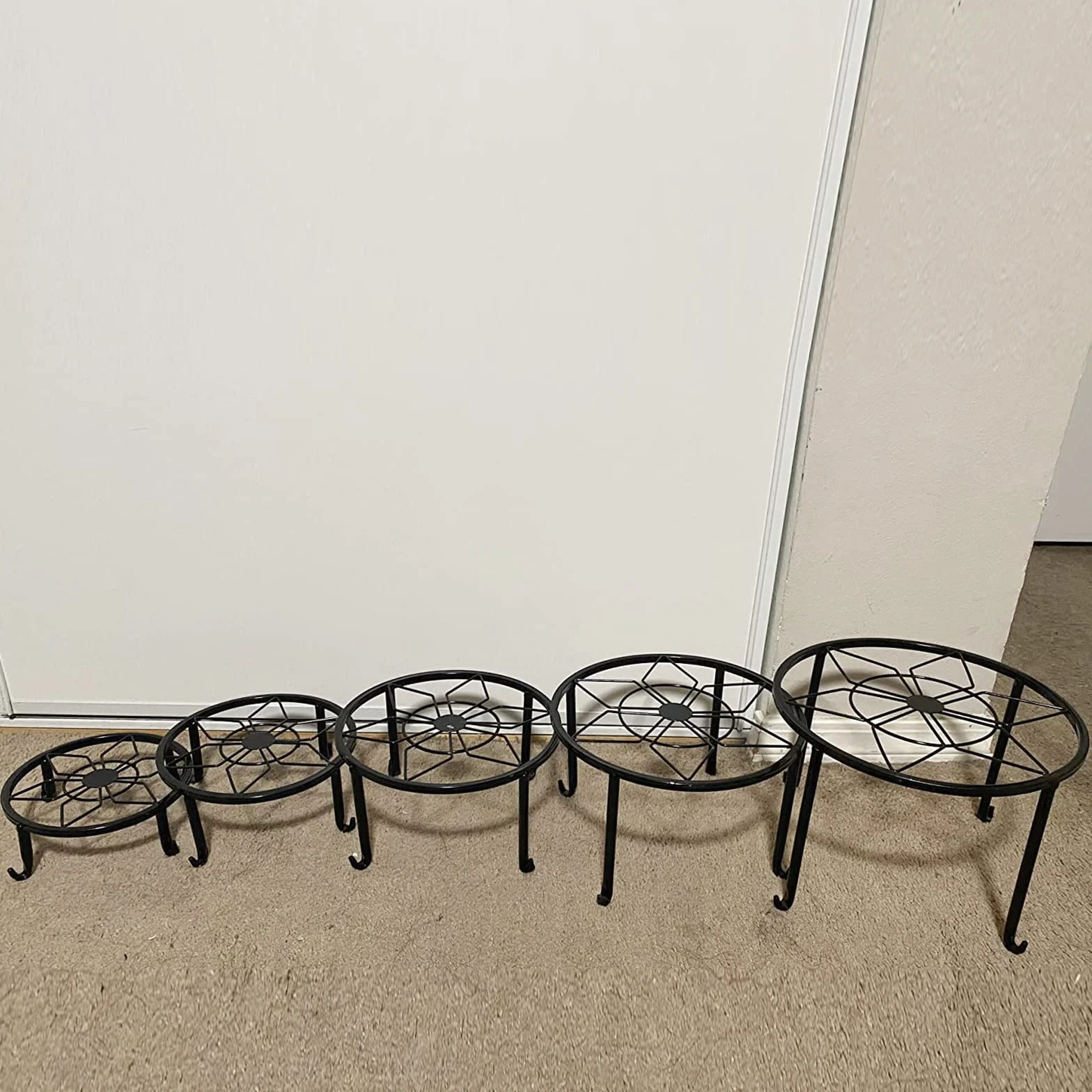 Supports de plantes en métal robuste lot de 5 pour pot de fleurs intérieur extérieur antirouille