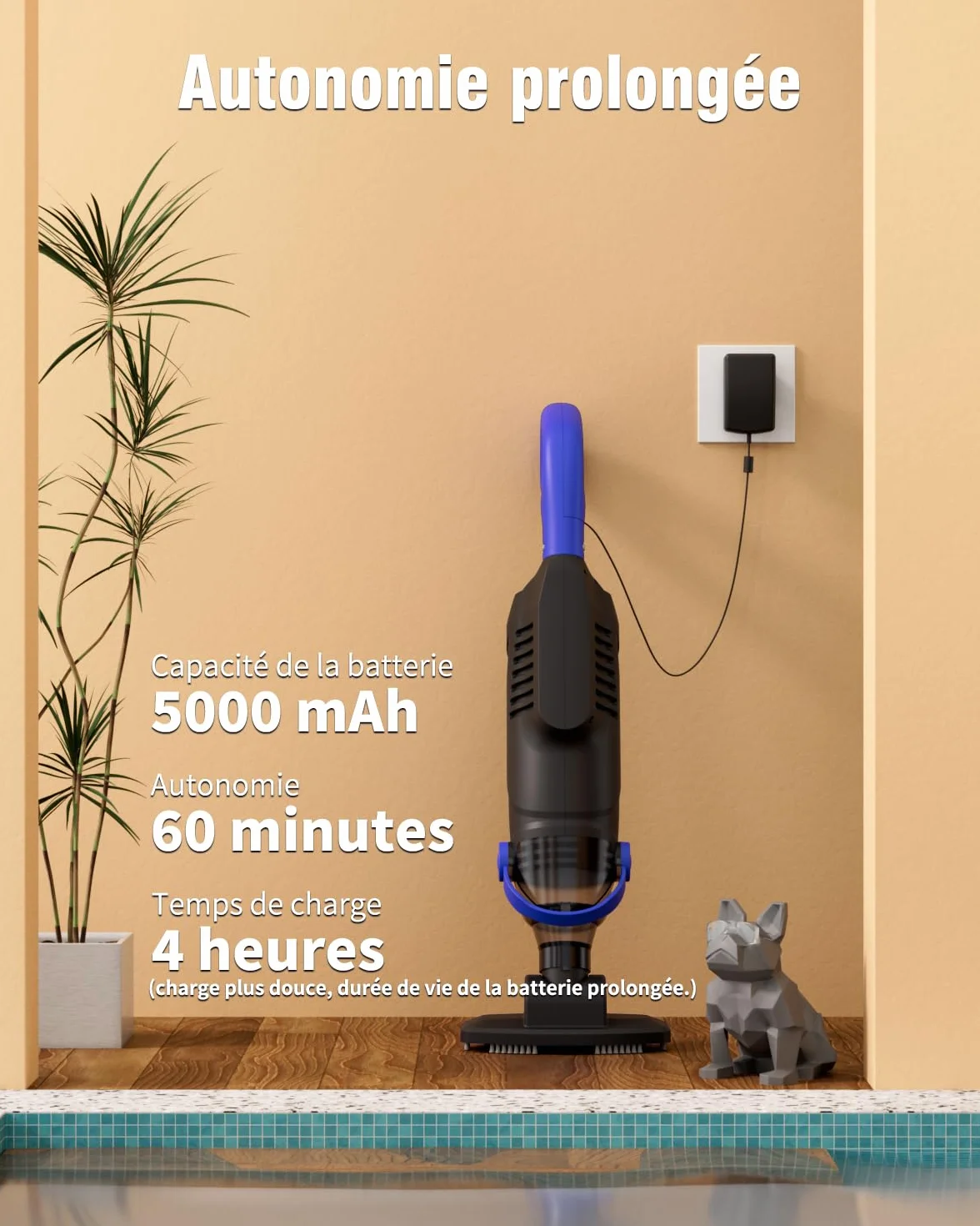 Aspirateur Piscine Hors Sol Little Shark 60W 18 Gal/Min Batterie 5000 mAh