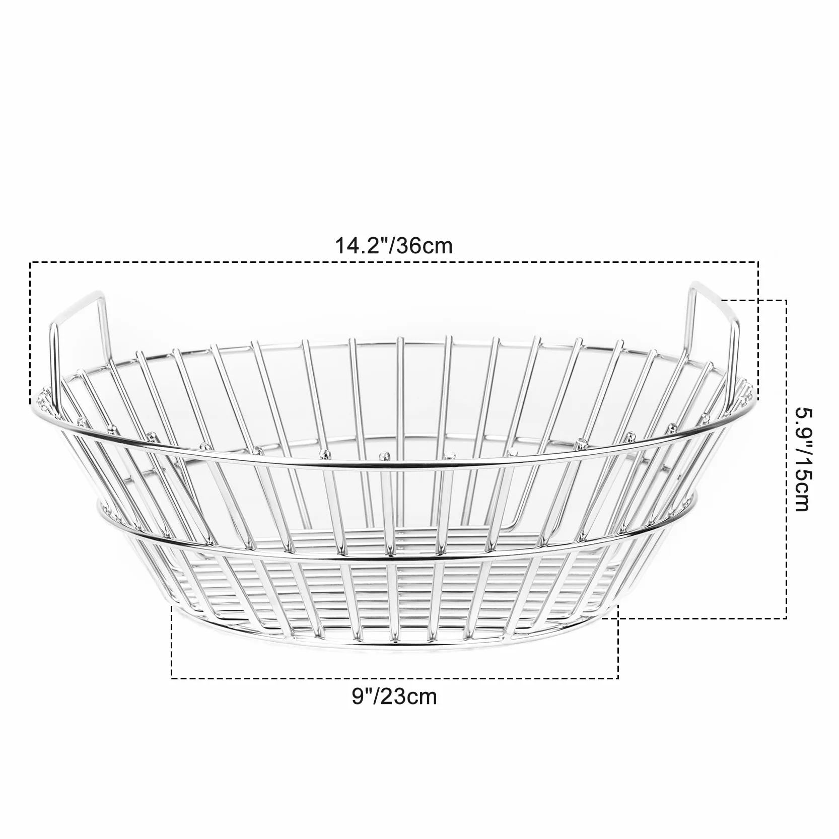 onlyfire Panier à Charbon de Bois en INOX pour Kamado Joe Classic et Large Big Green Egg 46 cm 18 Pouces