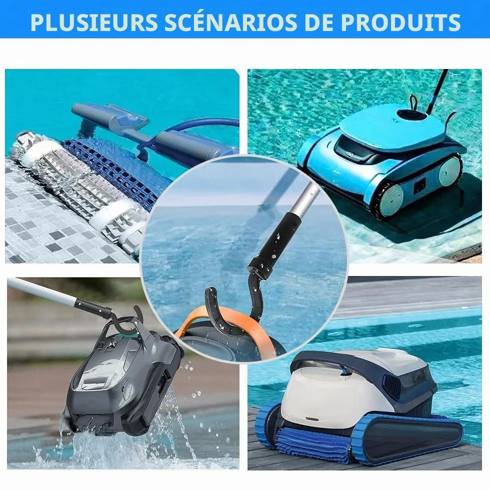 HEYIDAMAI Crochet Robot Piscine Tige Télescopique 185 cm Accessoire Aspirateur