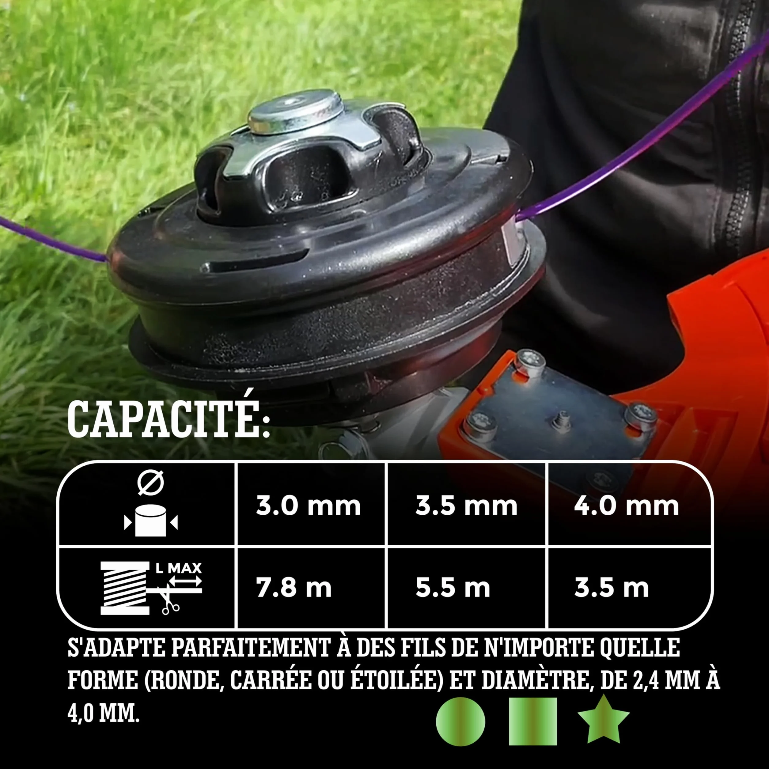 LERAVA Tête débroussailleuse Universelle M10 x1,25 Tap & Go Compatible Stihl Echo