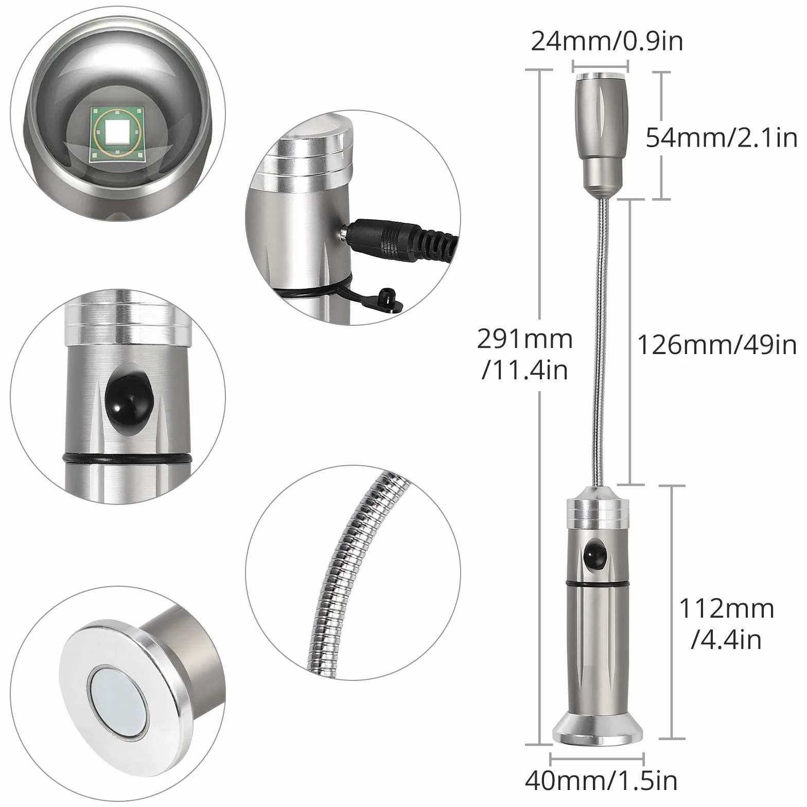 Justech Lampe pour Barbecue Rechargeable avec Base Magnétique et Col de Cygne Flexible à 360° Grill Light
