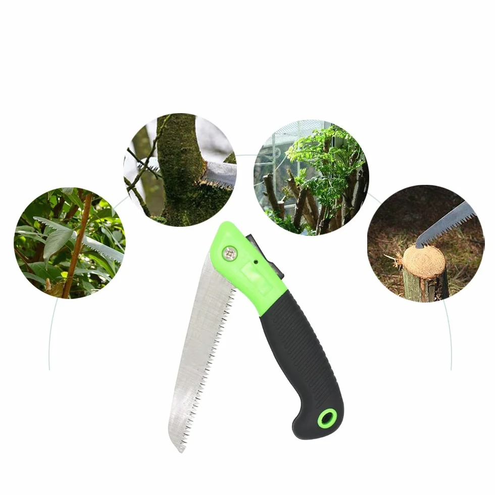 GTIWUNG Prime Scie Pliante à Main, Scie d'élagage avec poignée antidérapante et lame acier trempée, Outils portatifs d'élagage de jardinage
