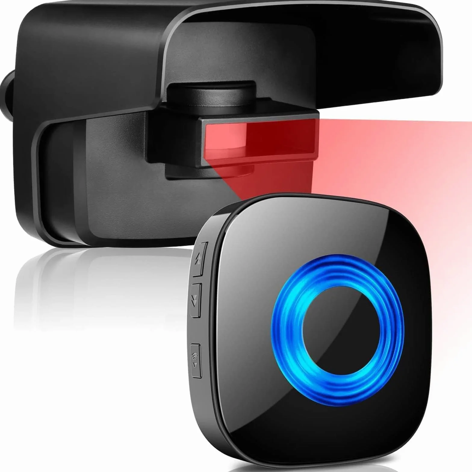 PHYSEN Détecteur de Mouvement extérieur pour Allée - Alarme sans Fil Longue Portée 150m avec 58 Sonneries - Également pour Garage, Maison, Entrée et Magasin - Kit 1 Capteur + 1 Récepteur