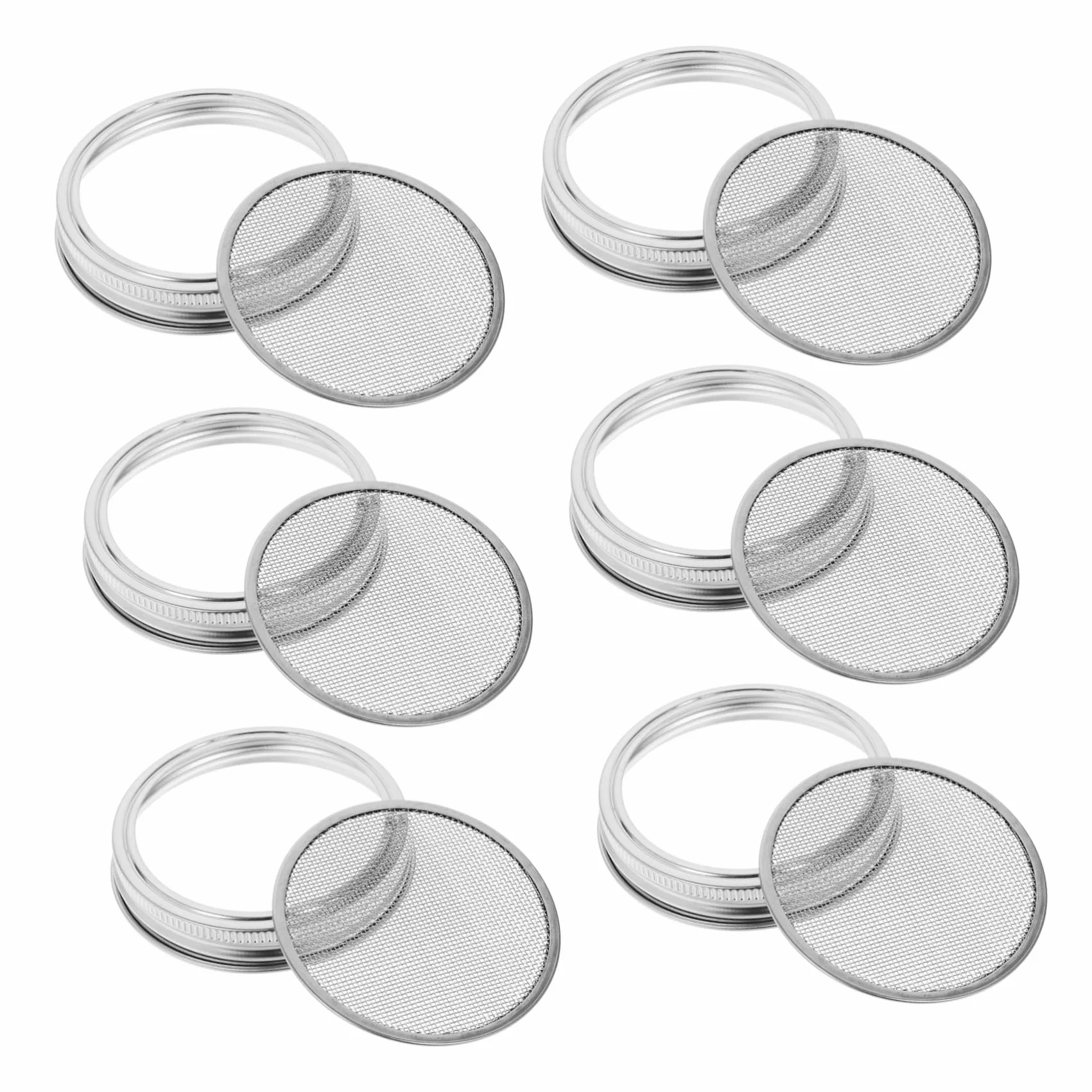 ORFOFE Lot de 6 Couvercles Germoirs Inox 86 mm pour Bocaux Mason Large Ouverture, Joint Silicone