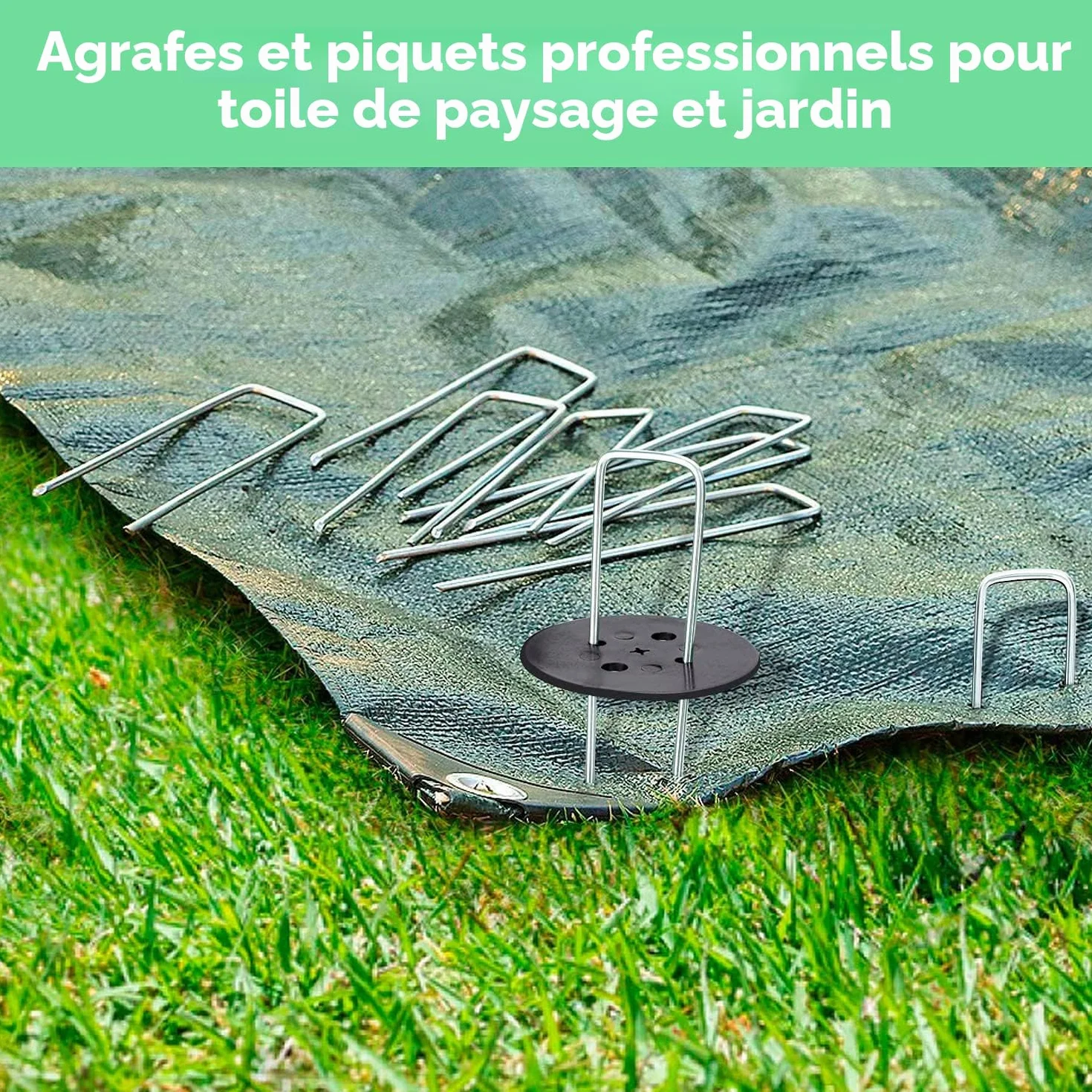 EDIESI Sardines de Fixation Acier 150x40x3mm 50 Pièces pour Jardin, Paillis, Gazon Artificiel