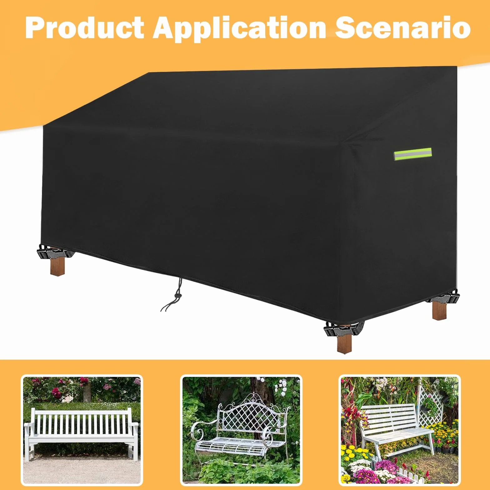 Housse de protection 3 places imperméable 600D Oxford pour meubles de jardin