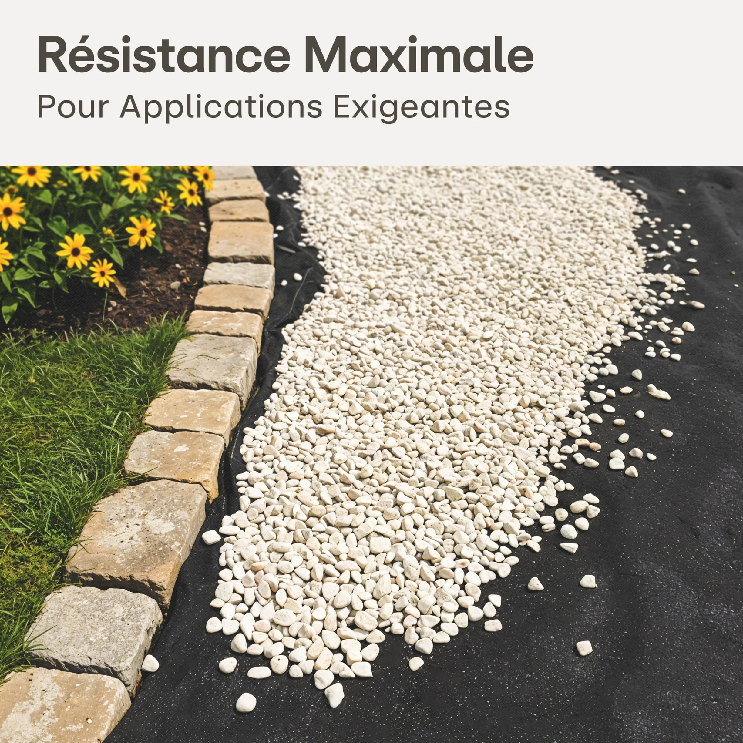 Praknu Toile de Paillage 150g/m² Anti-Mauvaises Herbes 25m² avec 12 Piquets