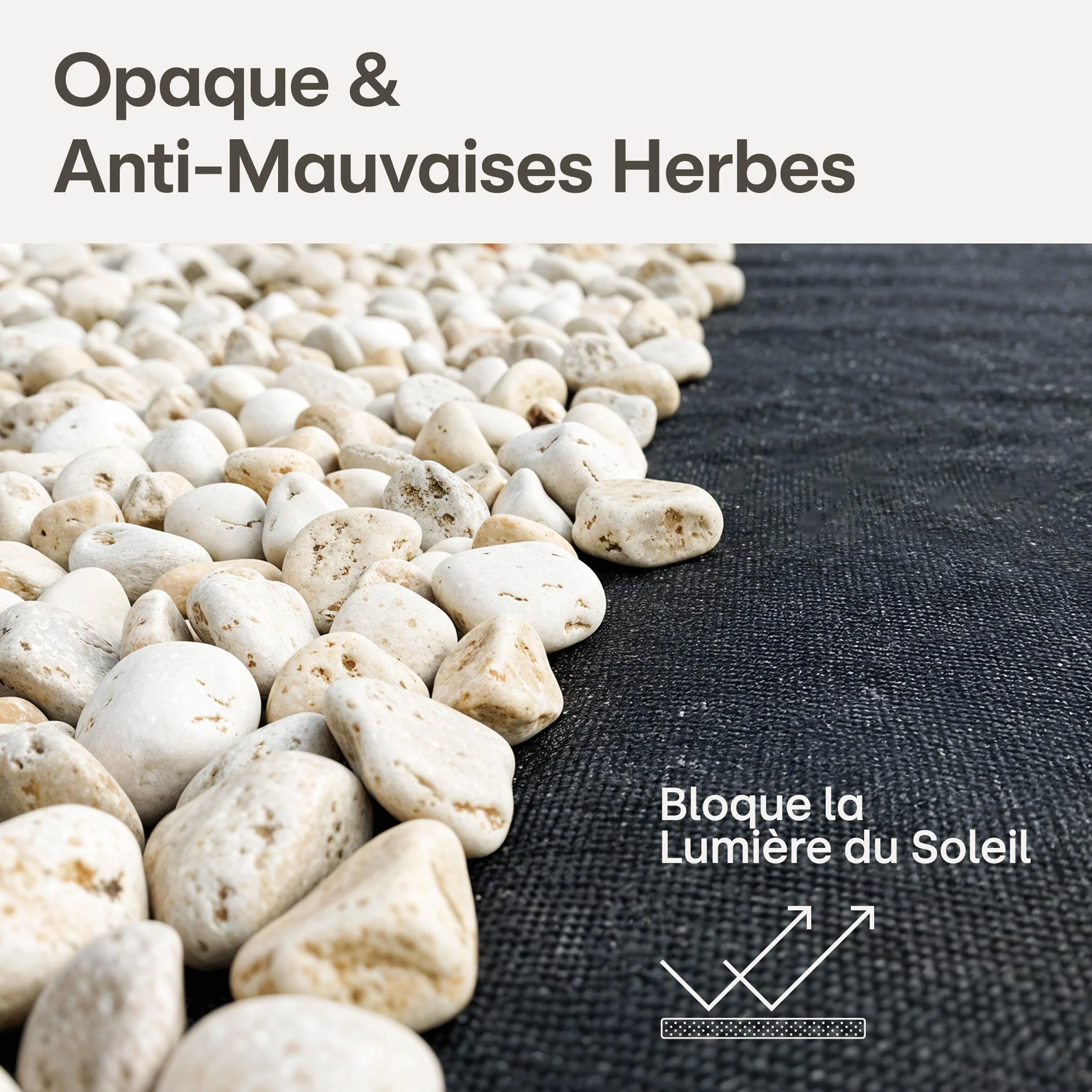 Praknu Toile de Paillage 150g/m² Anti-Mauvaises Herbes 25m² avec 12 Piquets