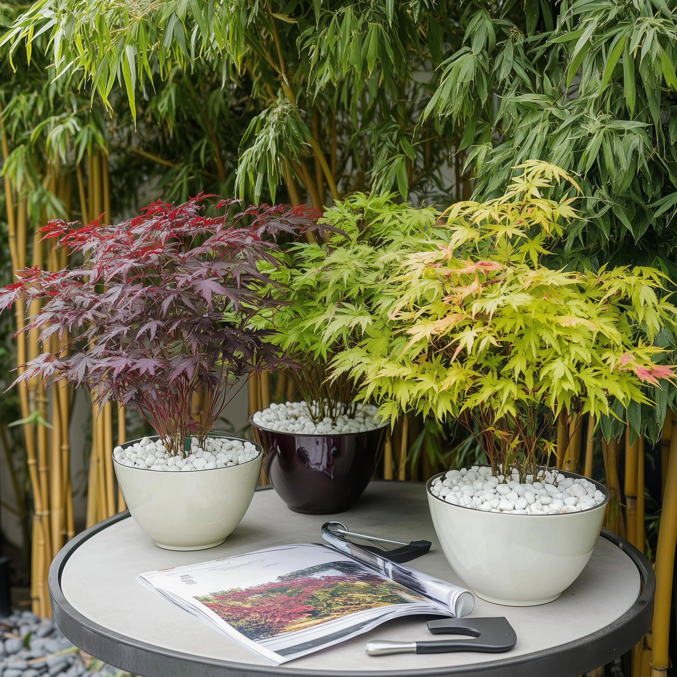 Acer palmatum 'Atropurpureum' 'Going Green' 'Orange Dream' 'Butterfly' - Set de 8 - Pot 10,5cm - Hauteur 25-40cm