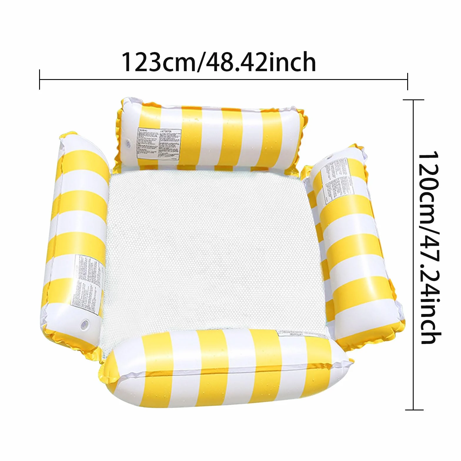 Matelas Gonflable Piscine Adulte avec Filet Hamac Eau Jaune