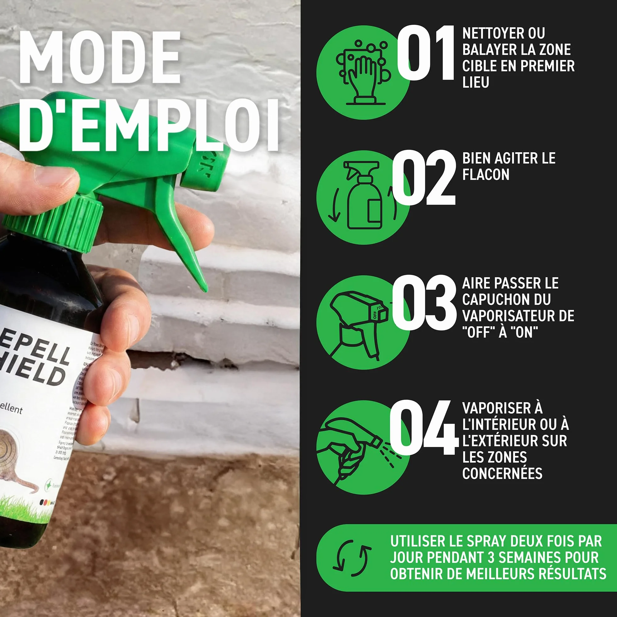 Répulsif Anti Souris & Anti Rat 250ml Non Tachant Huile Essentielle Menthe Poivrée
