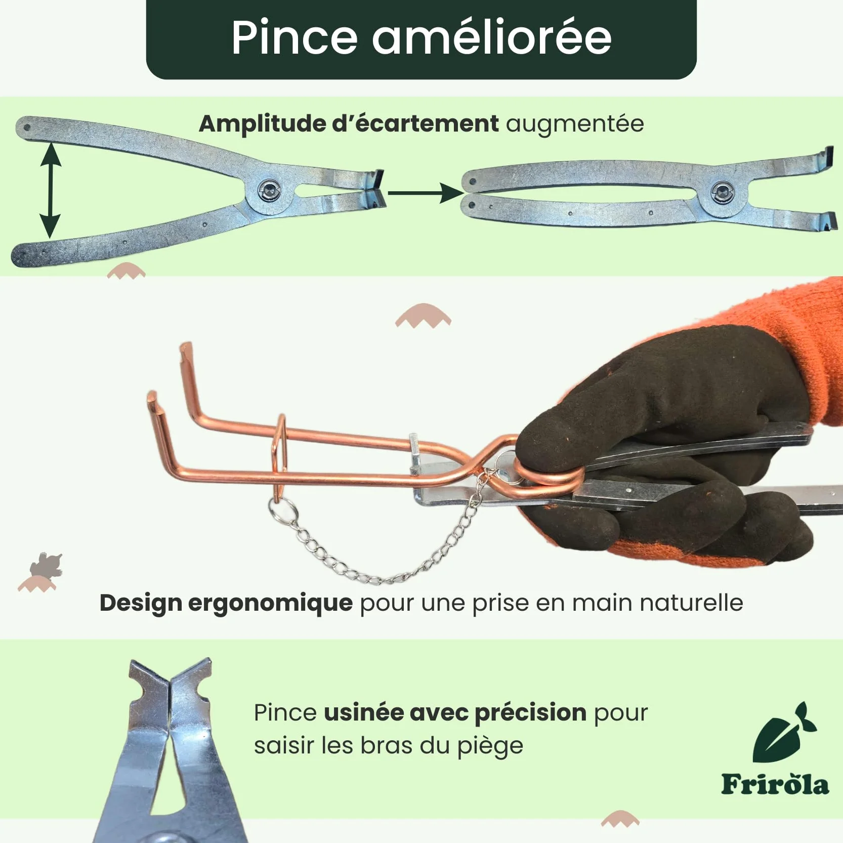 Piège à Taupe Putange avec Pince Améliorée - Lot de 4 - Acier Cuivré - Professionnel Efficace