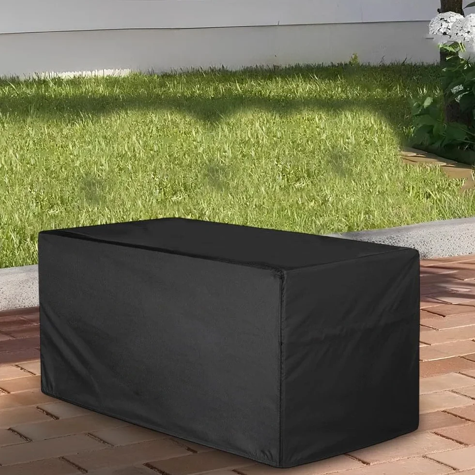Housse de coffre de terrasse en tissu Oxford imperméable 130x60x71 cm noir