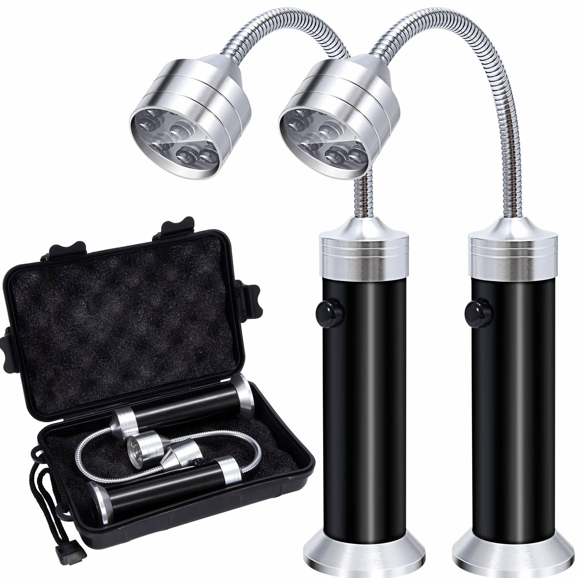 Lampe pour Barbecue LED Lot de 2 avec Base Magnétique Flexible 360° Accessoire BBQ Portable Camping