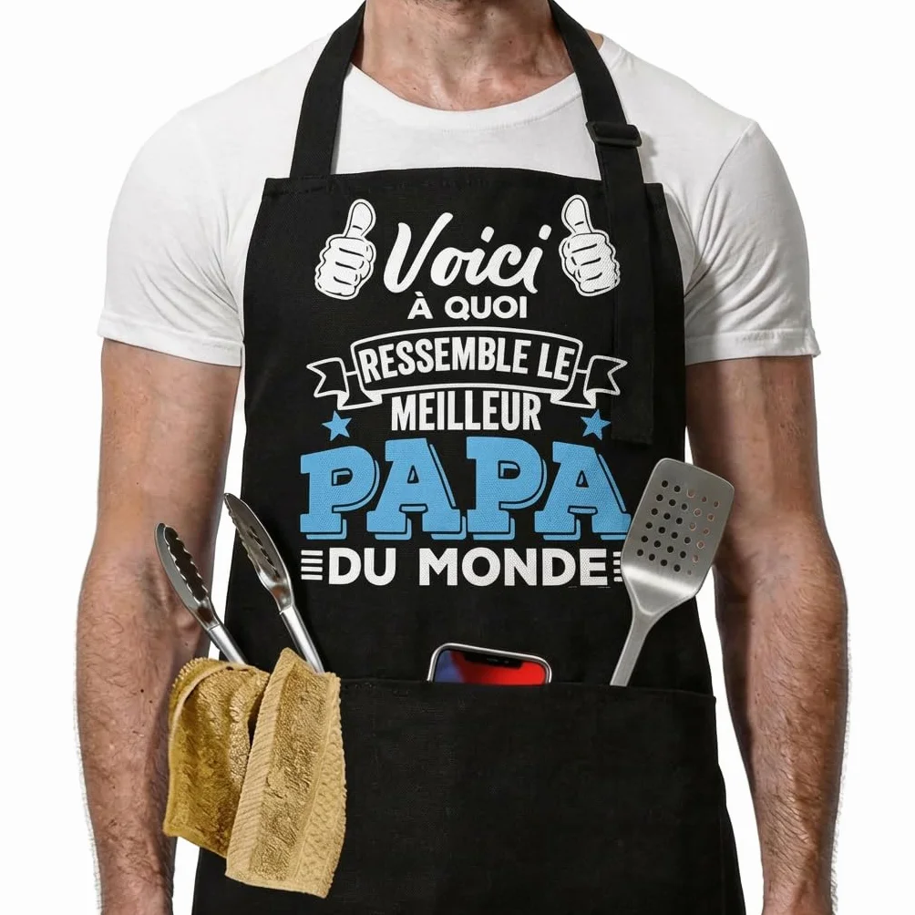 Tablier Papa Cuisine Barbecue BBQ Homme Cadeau Fête Des Pères Personnalisé