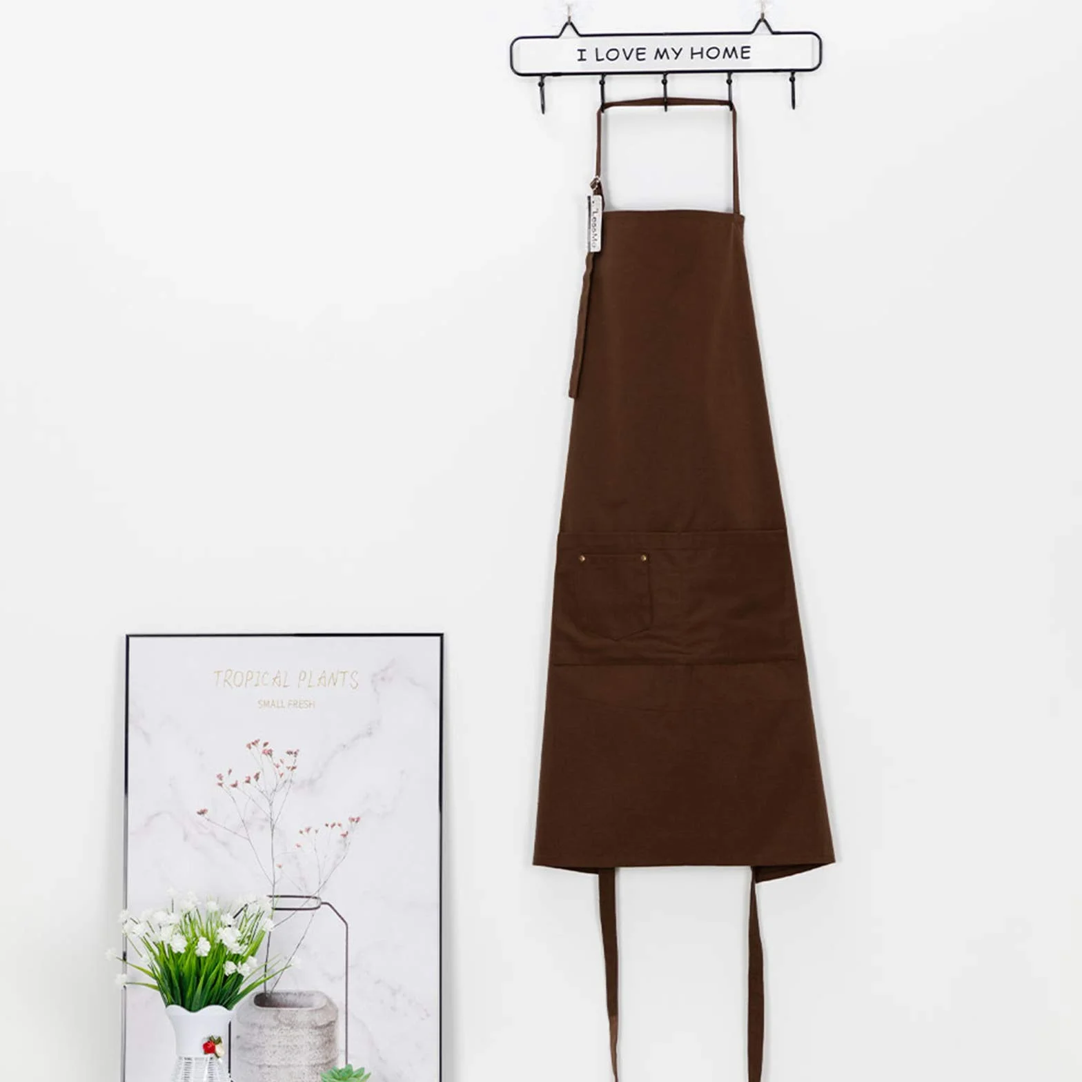 LessMo Tablier de Cuisine en Coton 70 x 85 cm avec Cou réglable Sangle