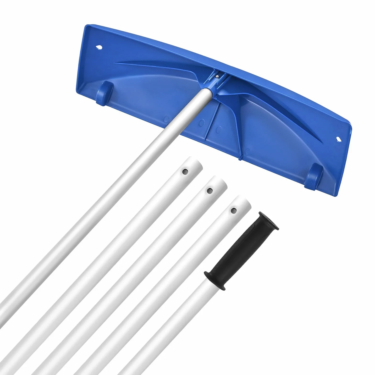 VEVOR Râteau à Neige de Toit 60 cm Réglable 1,18-5,5 m Grattoir Plastique PP Roues Inférieures