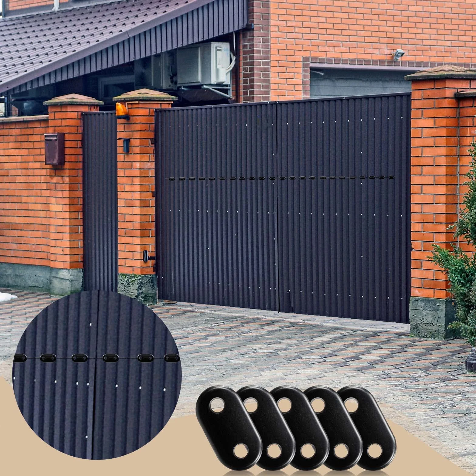 Kit de Fixation de Clôture Attache Brise Vue PVC Résistants Intempéries 100 Clips Montage + Attaches Câble Jardin Noir