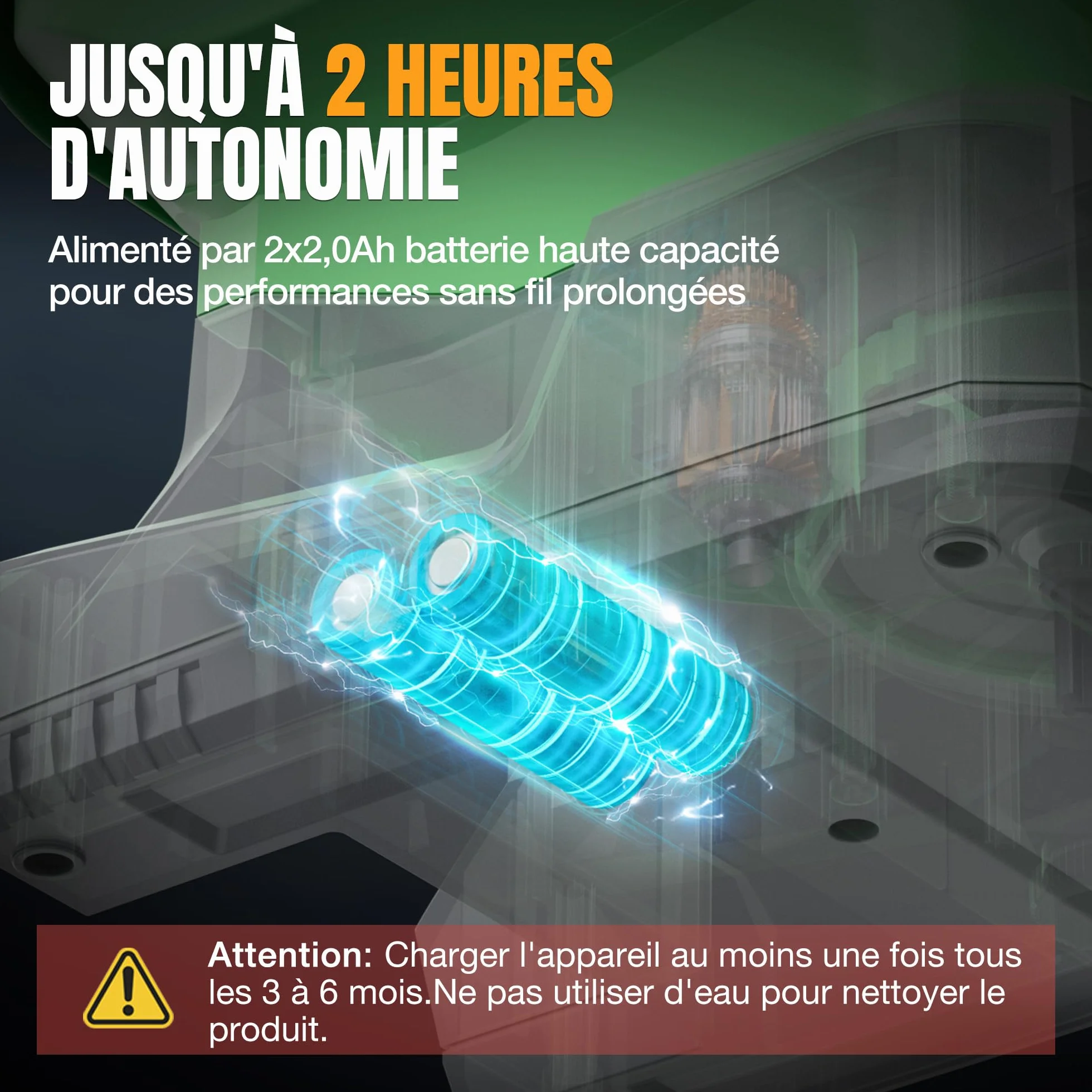 WORKPROX Épandeur de Graines Électrique 7,2 V 8 Débits 6 Vitesses Largeur Réglable Batterie Intégrée 2,0 Ah