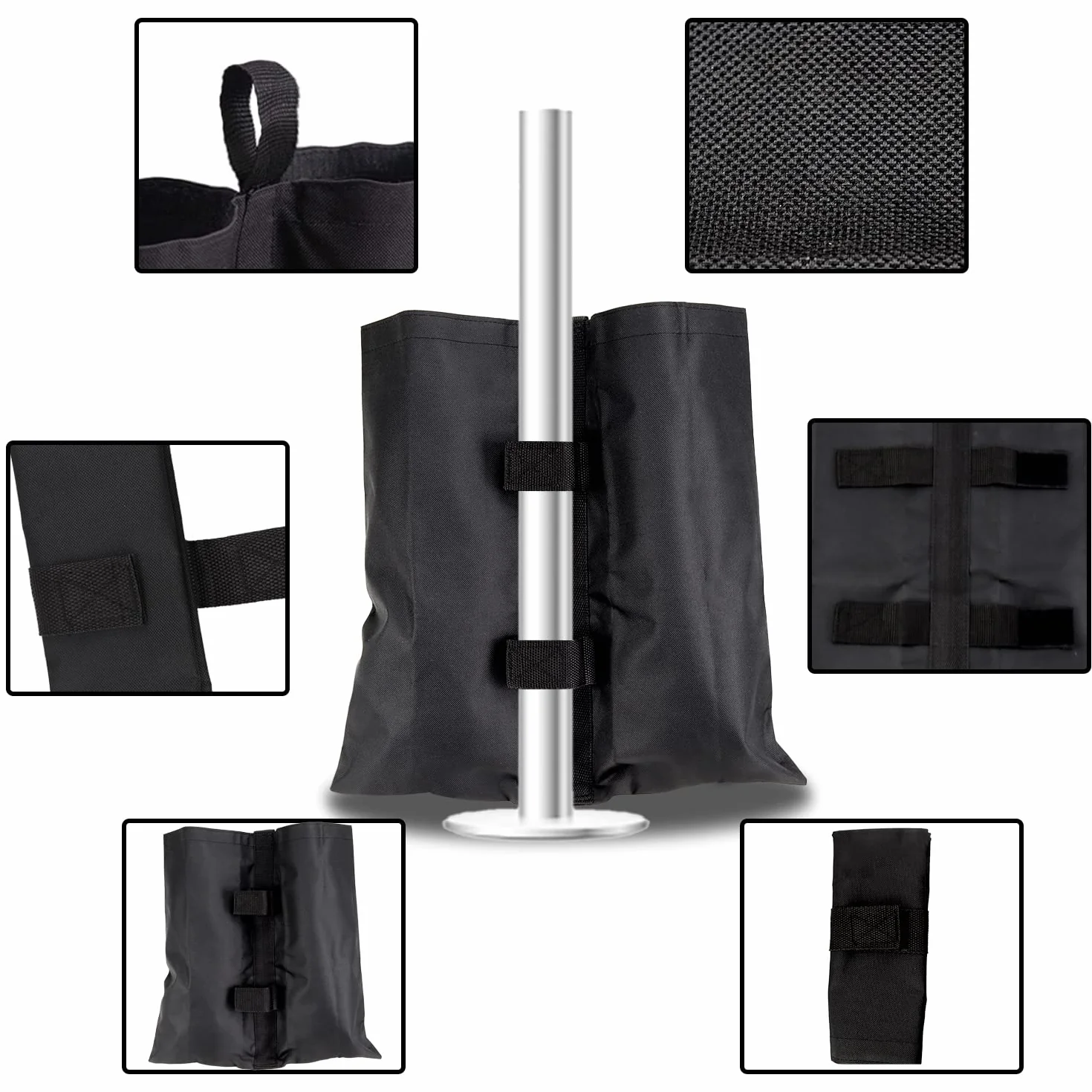 Sac de Sable pour Parasol 4pcs, Pied de Tonnelle Lestage Tissu Oxford 800d