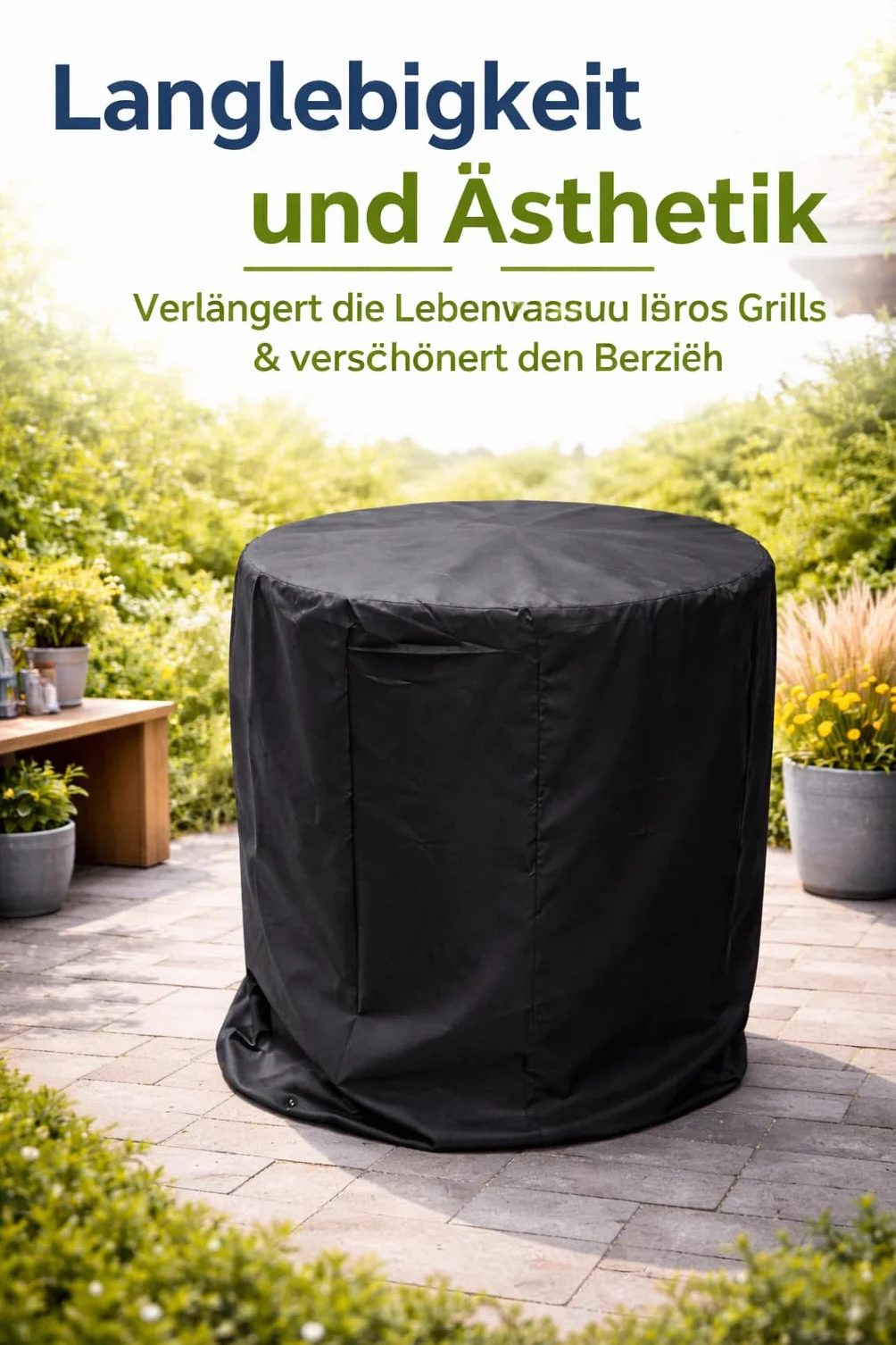 Housse de Barbecue Ronde Polyester Ø90×120 cm Imperméable Anti-UV Anti-poussière