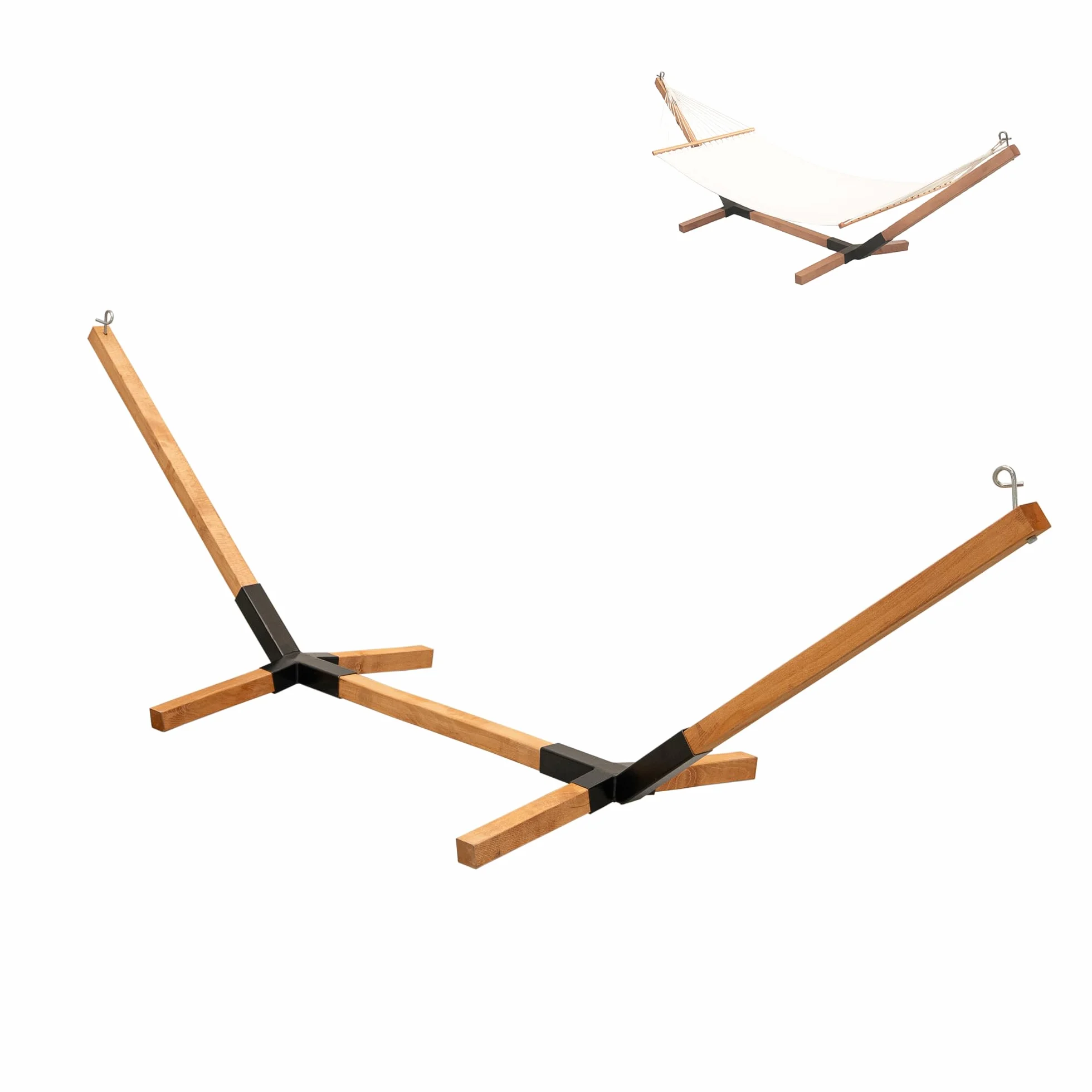 Hamac en bois MOE UHANE pour jardin, montage rapide sans outils, bois naturel, compact, écologique