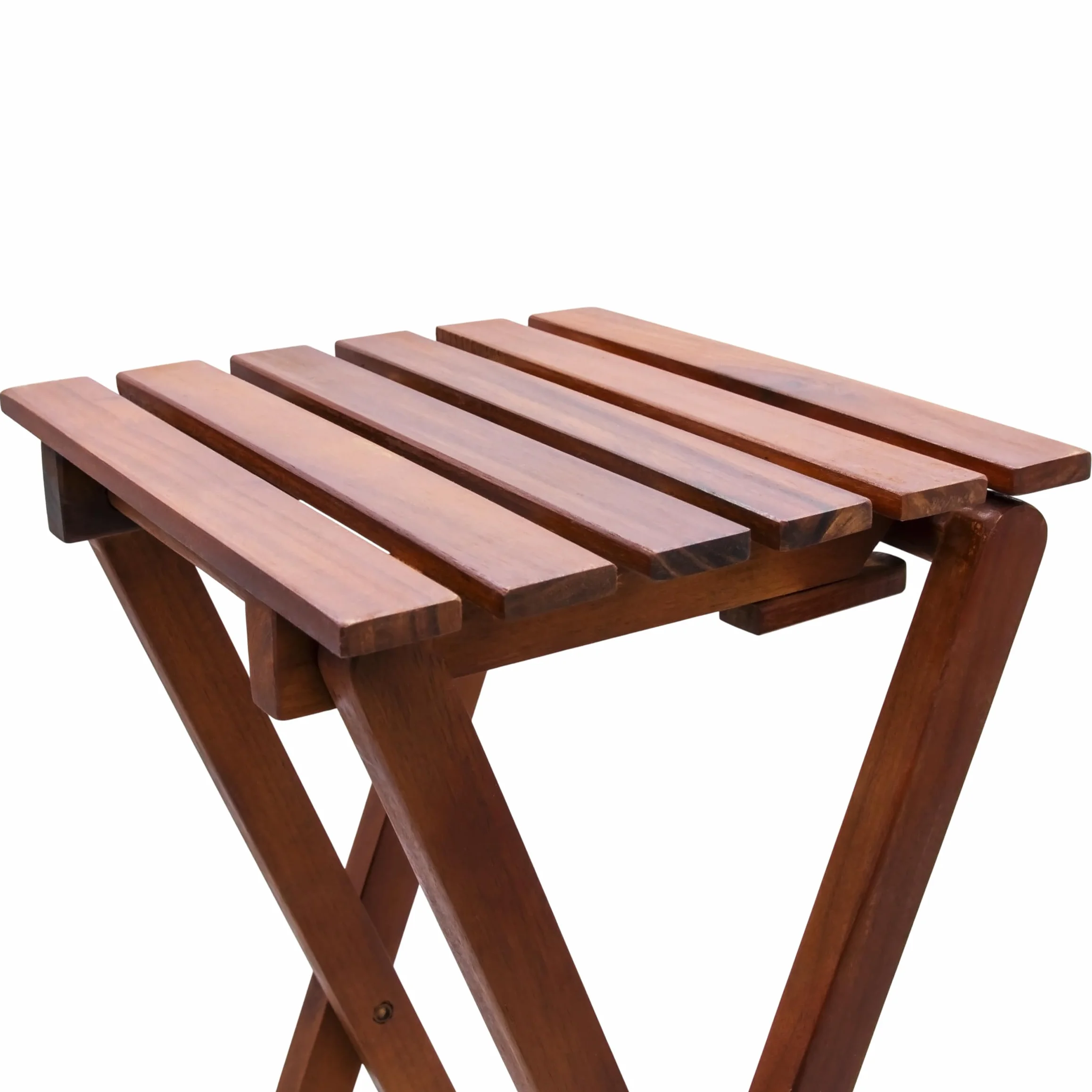 Spetebo Tabouret pliant en bois d'eucalyptus 62 cm - Tabouret de jardin