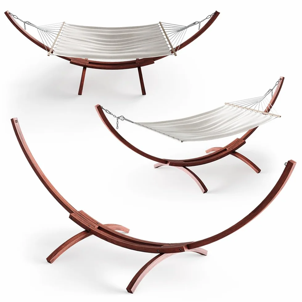 Oskar Support pour hamac 350 cm XXL Bois Chaise Longue Jardin