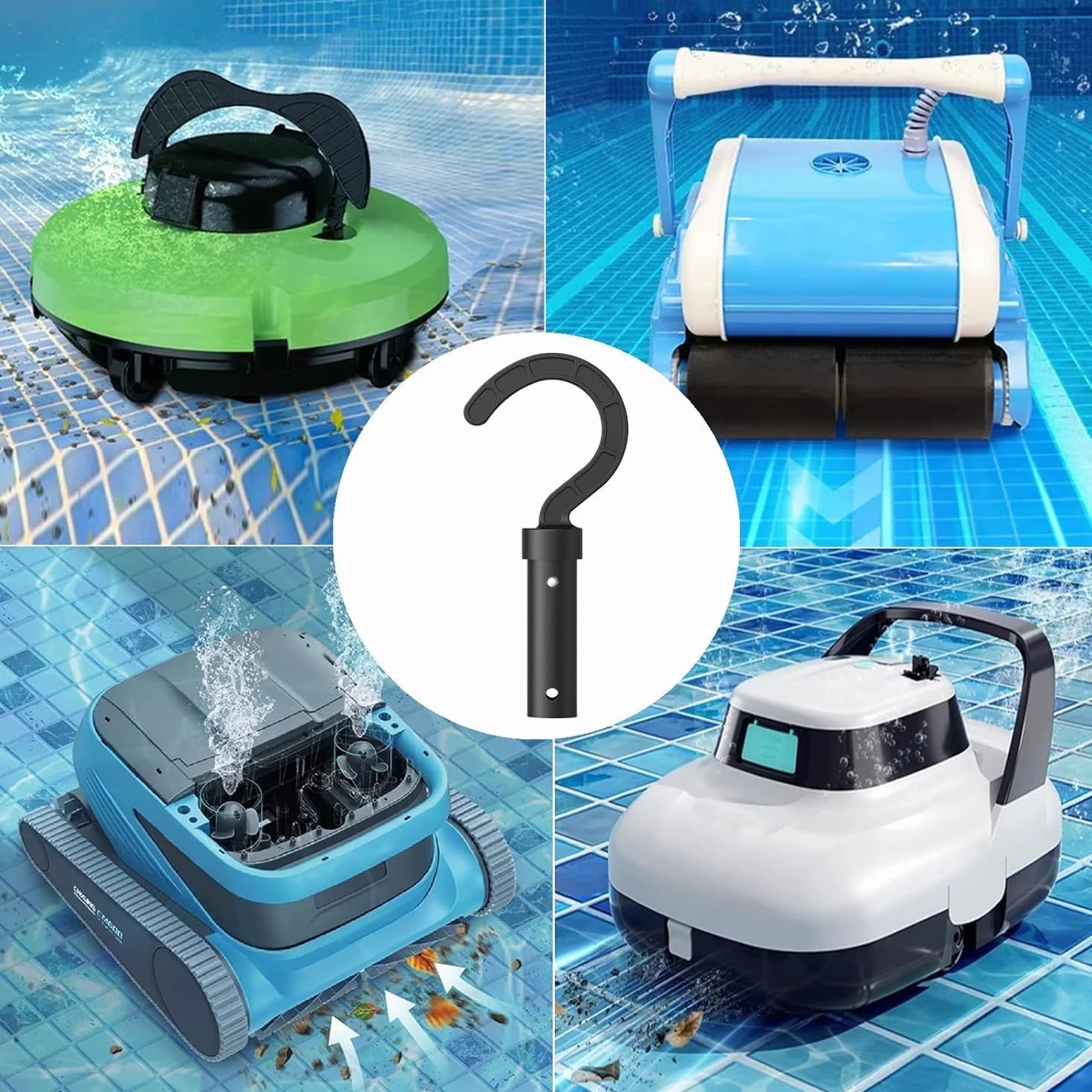 Crochet de Nettoyage de Piscine, Accessoire pour Robot Aspirateur