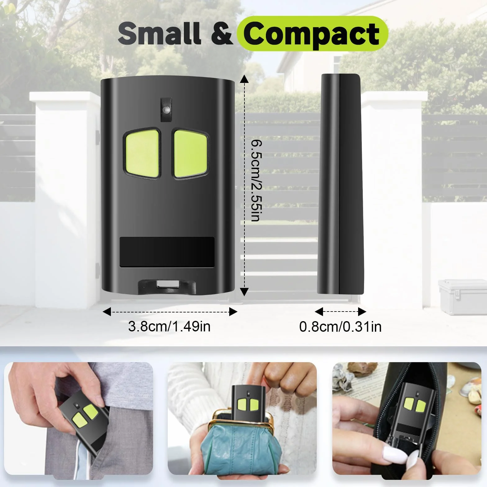 Lot de 2 Rechange Telecommande Portail to.GO 2VA, 433.92 MHz, Compatible avec RSC2-433, to.GO 2VA, to.GO 4VA, 2 Canaux, Rolling Code