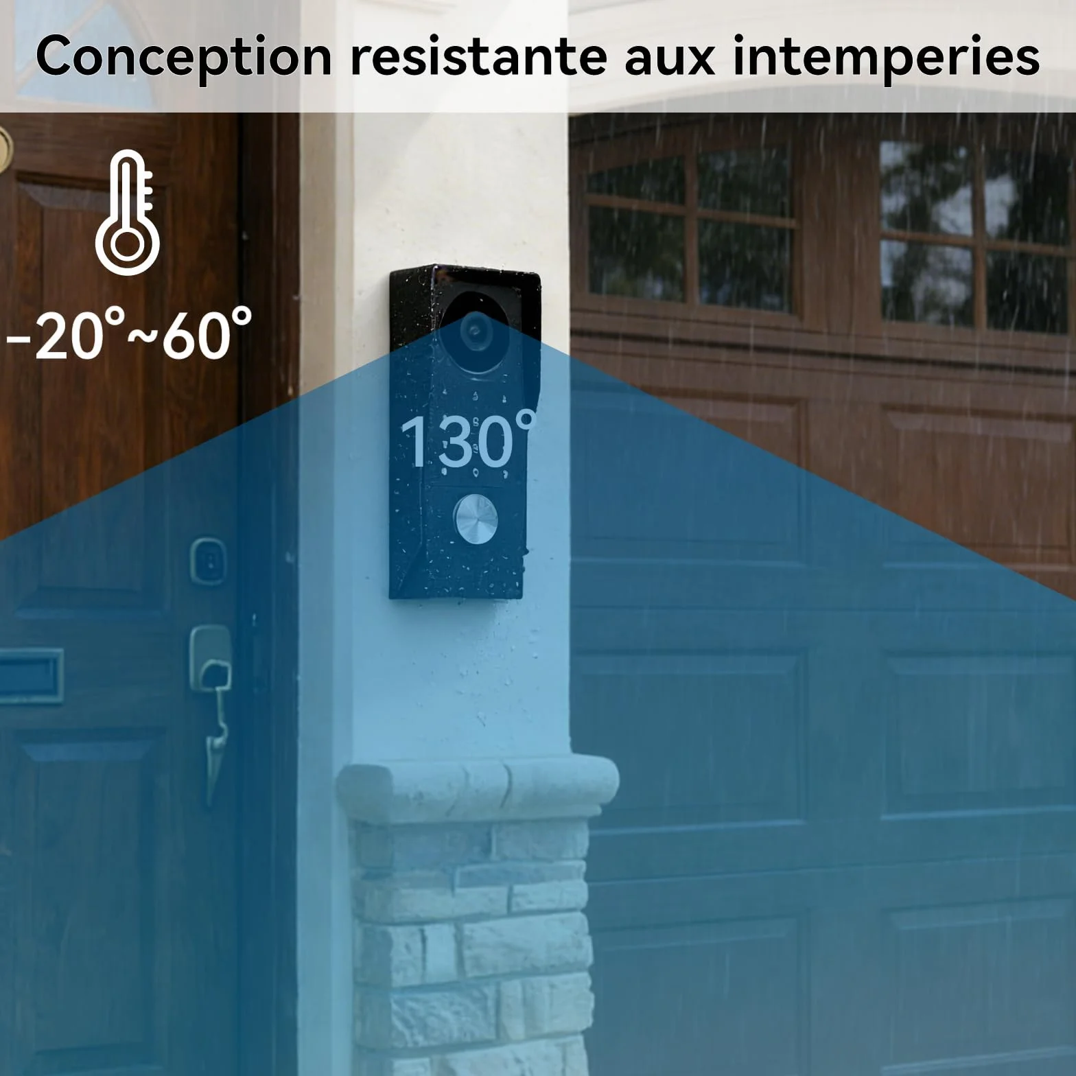 Visiophone filaire 2 fils avec caméra Full HD, écran tactile 7", Tuya app, détection de mouvement