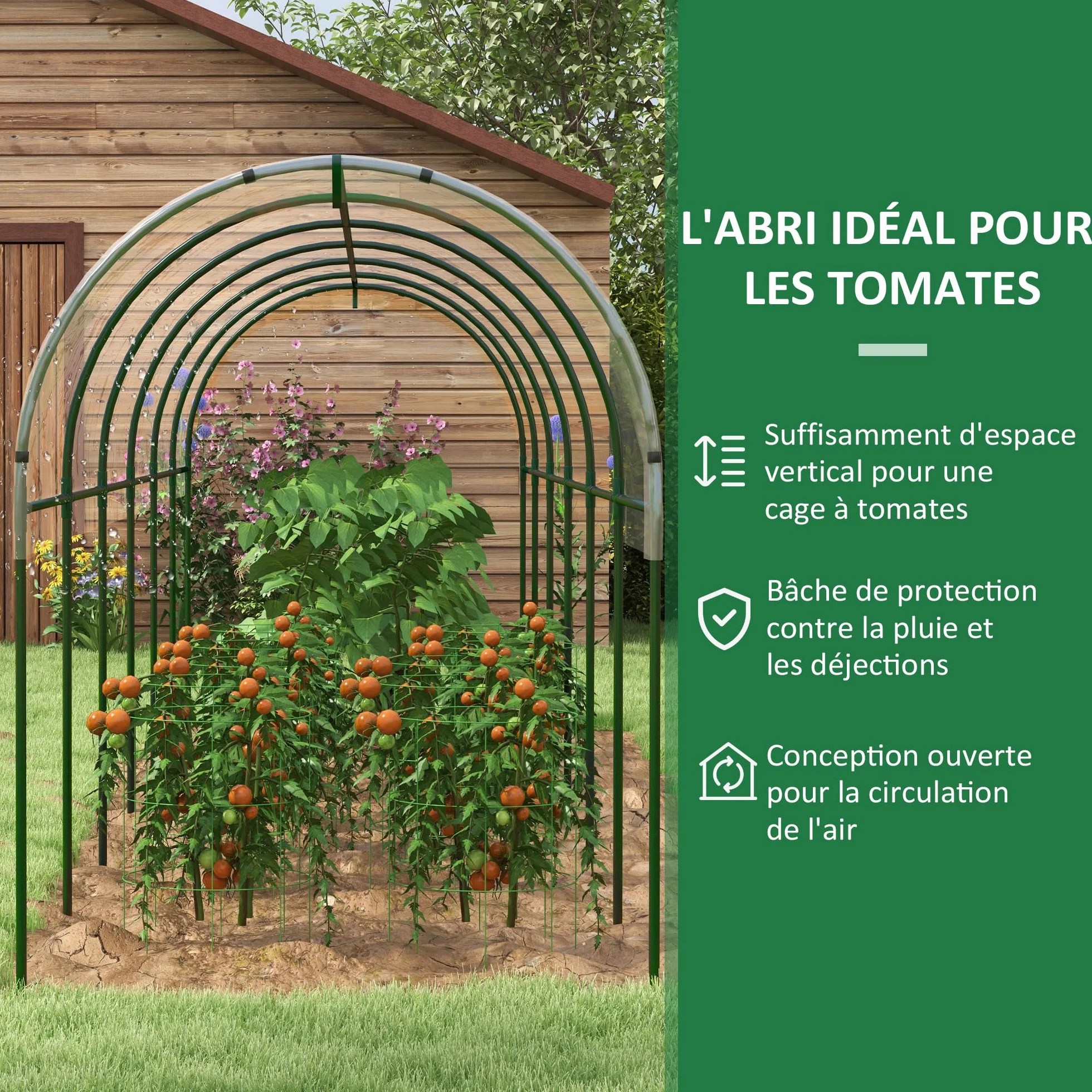 Outsunny Serre de Jardin 600 x 123 x 171 cm Transparent bâche renforcée châssis en Acier
