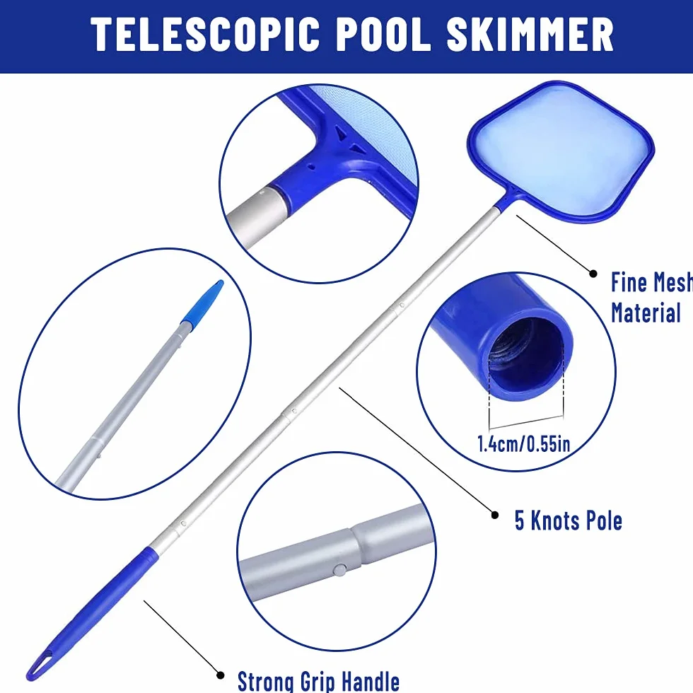 Épuisette Piscine Manche Télescopique Maille Extra Fine, Filet Nettoyage Piscine