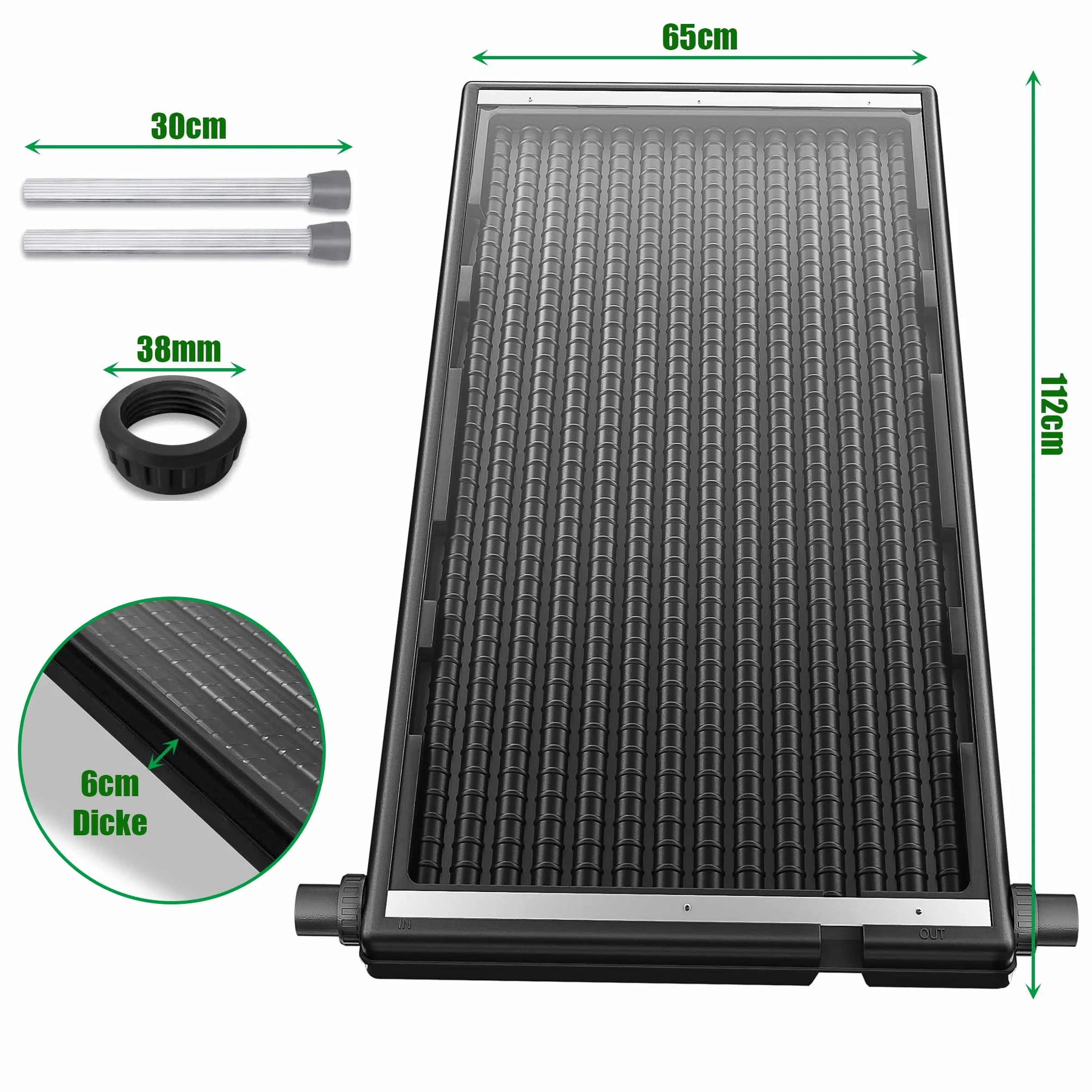 Chauffage solaire de piscine avec trépied et tuyau - Capacité max. 15 litres - Panneau solaire complet pour eau chaude